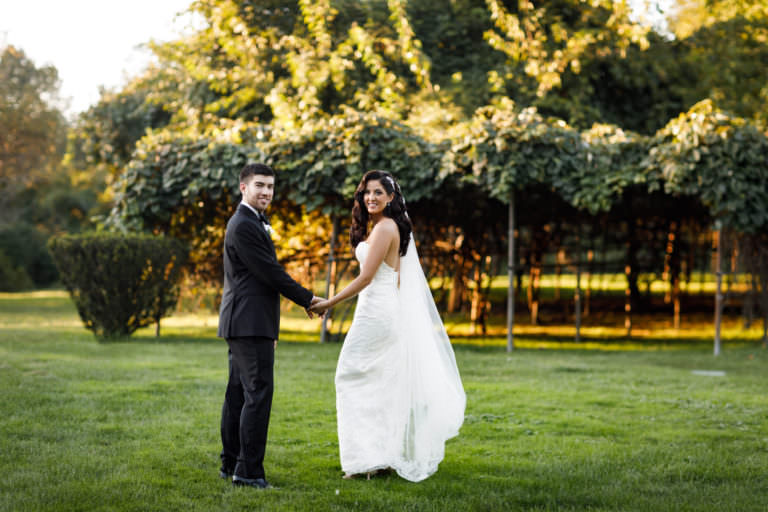 Flower field wedding photography