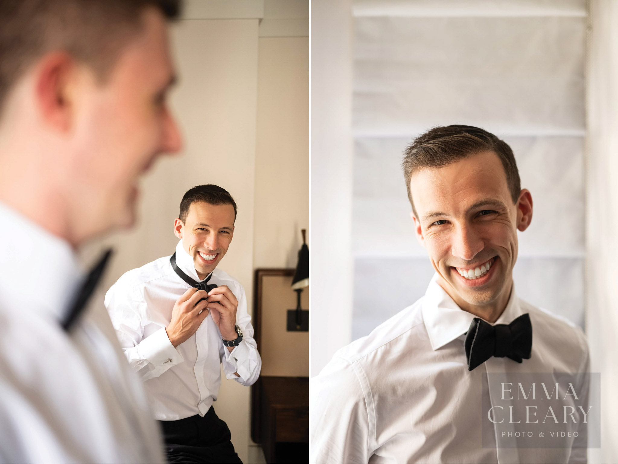 Groom and bow tie