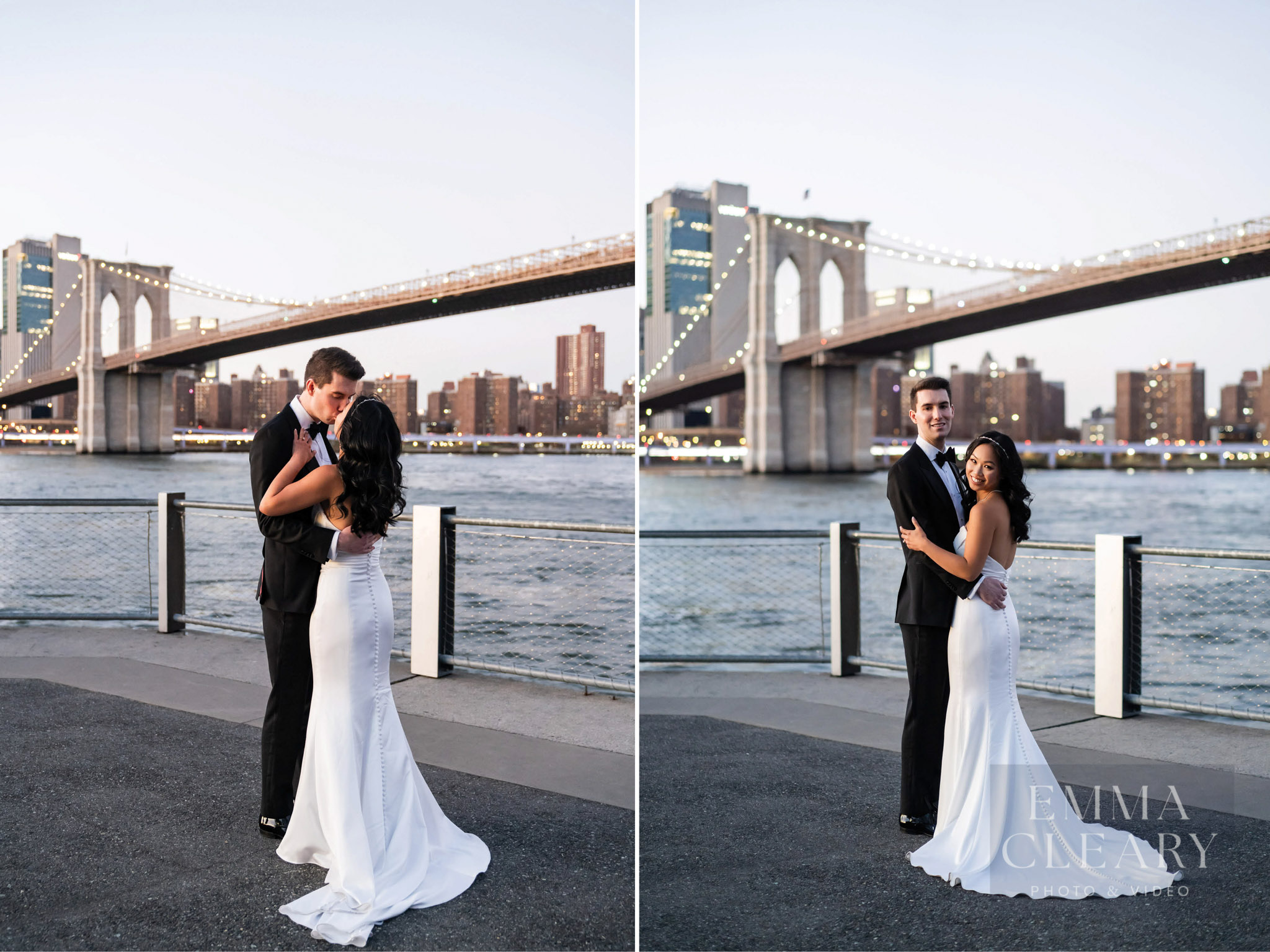 Wedding photo near Brooklyn Bridge