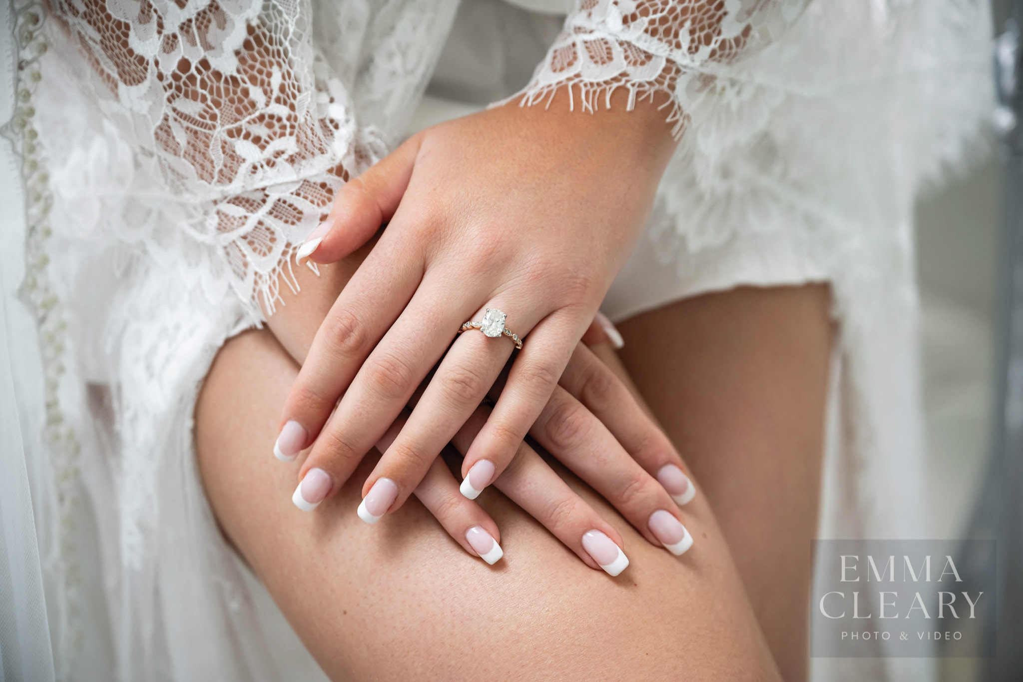 Bride's hands with the ring