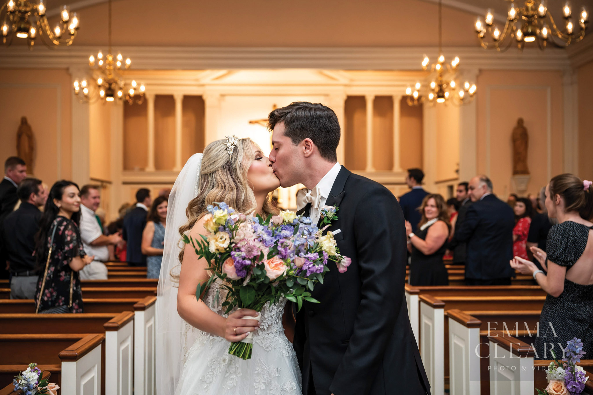 Wedding kiss in the church