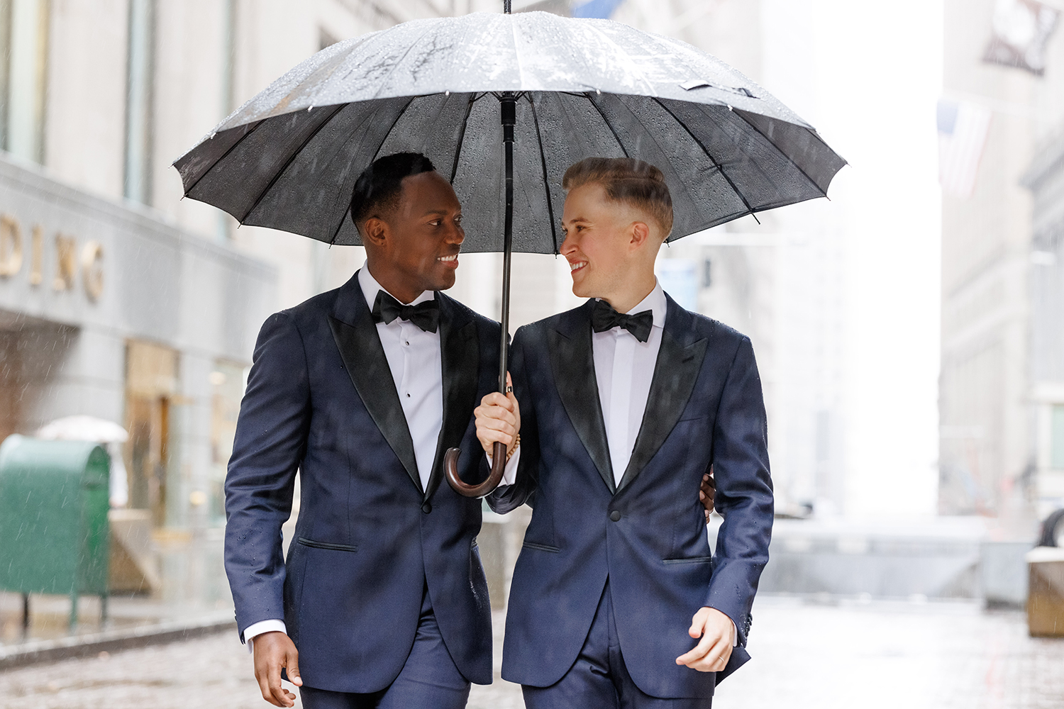 raindrops in wedding photo