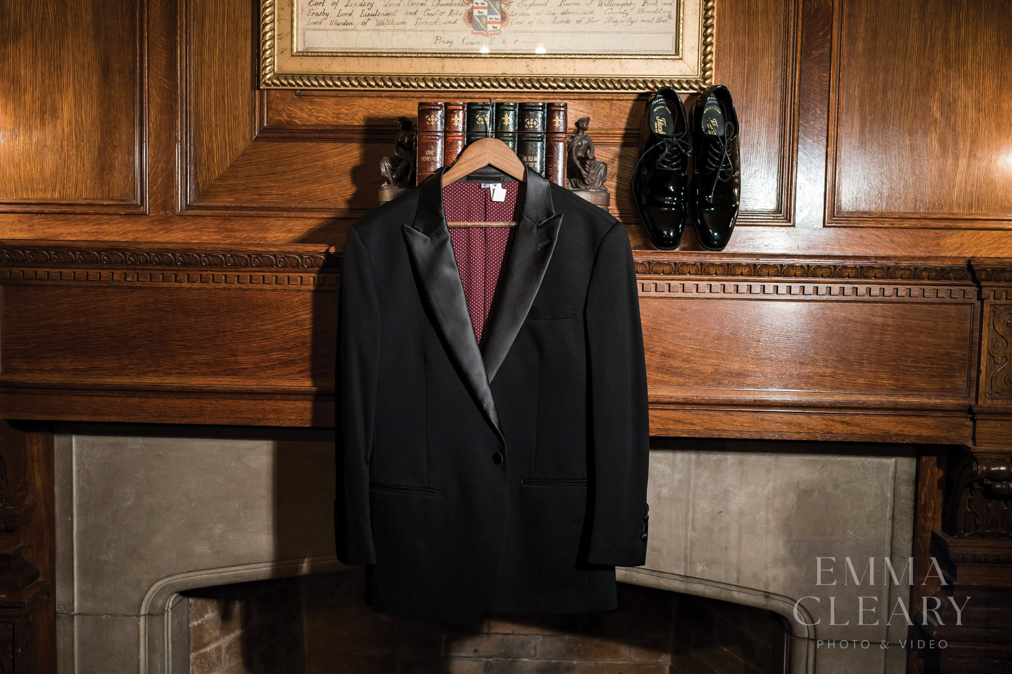 The groom's suit and shoes