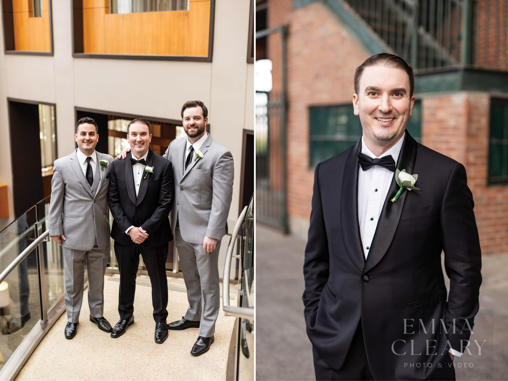 Portrait of the groom and groomsmen