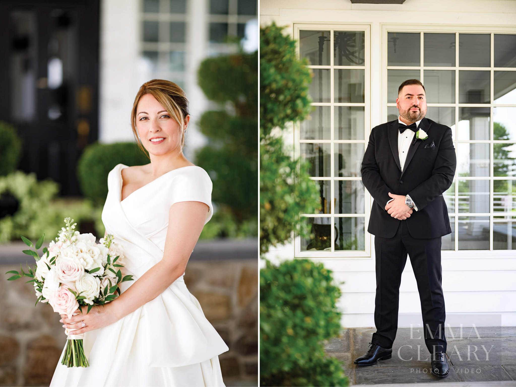 Portraits of the bride and groom