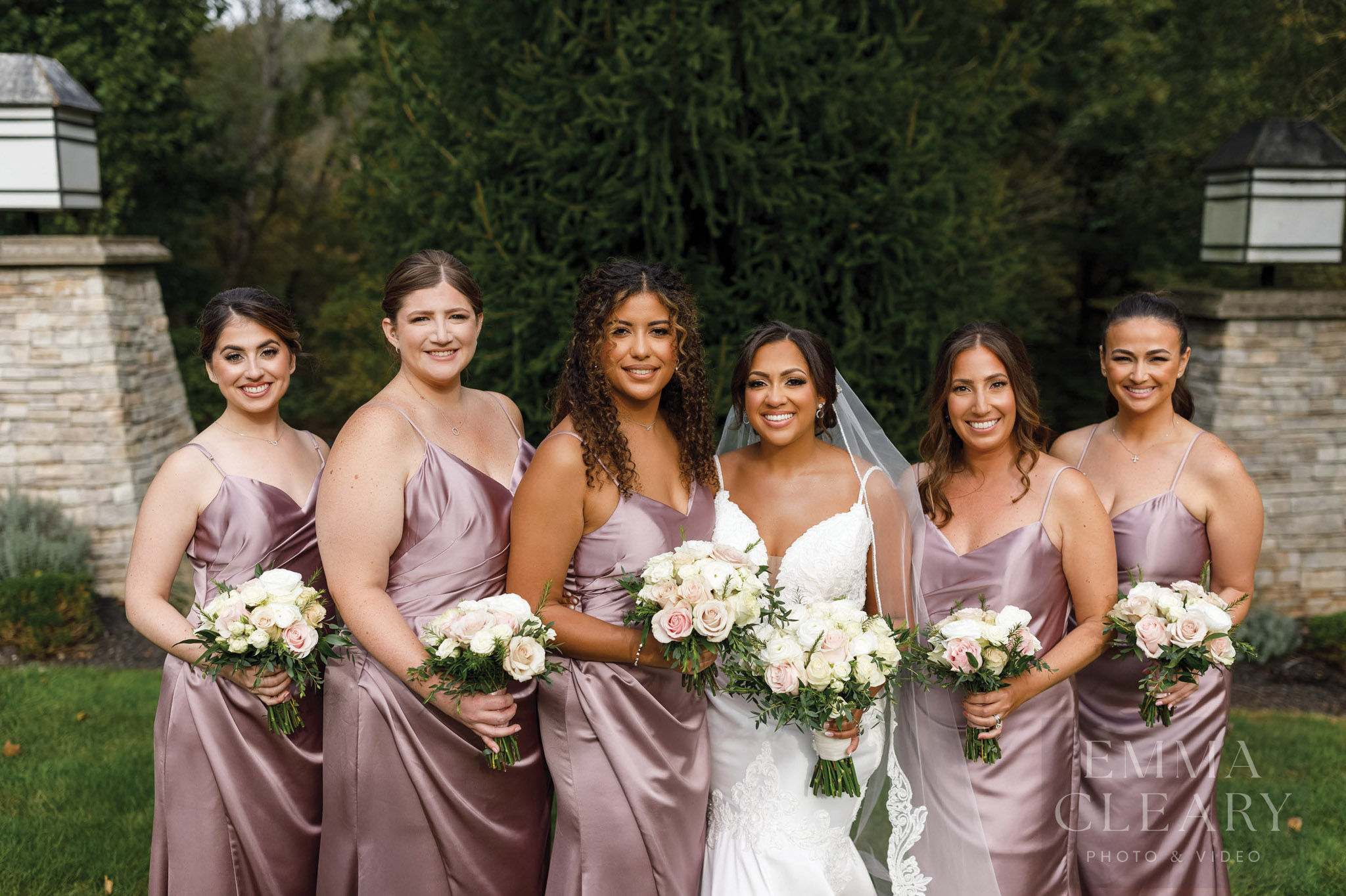 Bride and bridesmaids