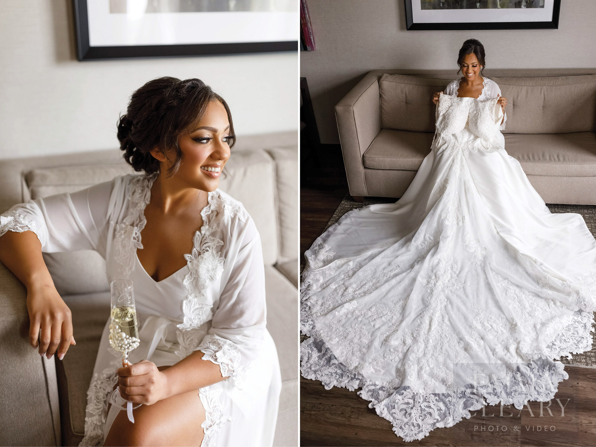 The bride and the wedding dress
