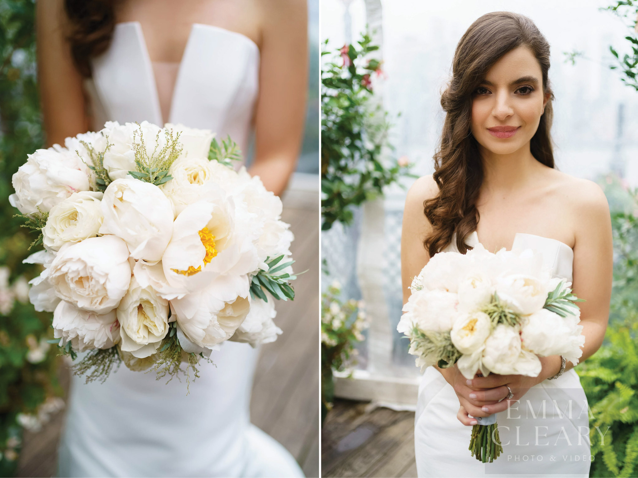 The bride and the wedding bouquet