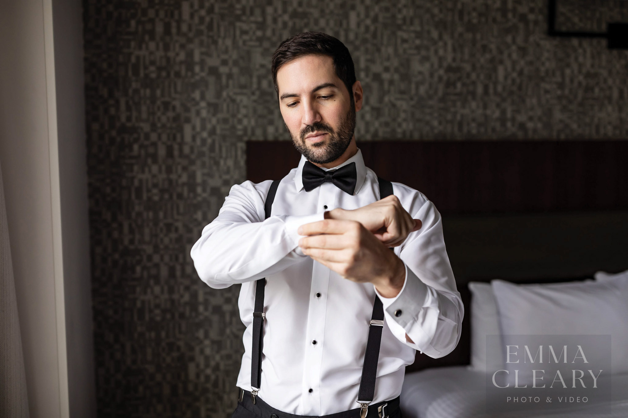 Morning portrait of the groom