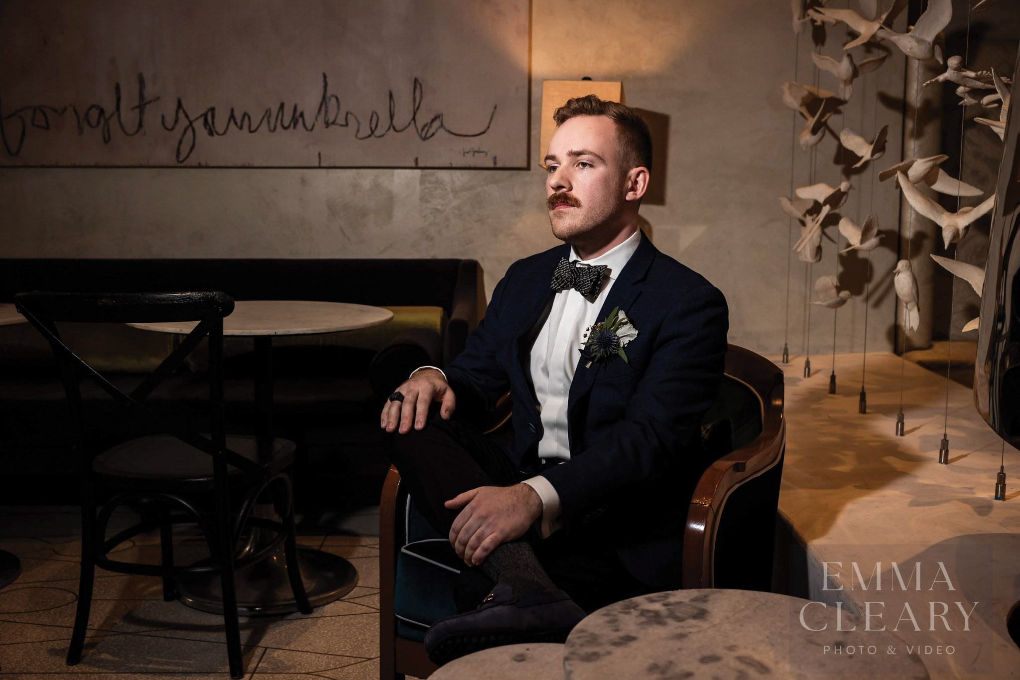 The groom's wedding photo