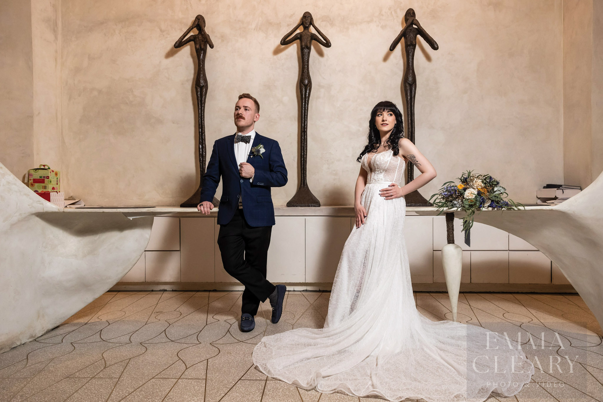 Portrait of the bride and groom