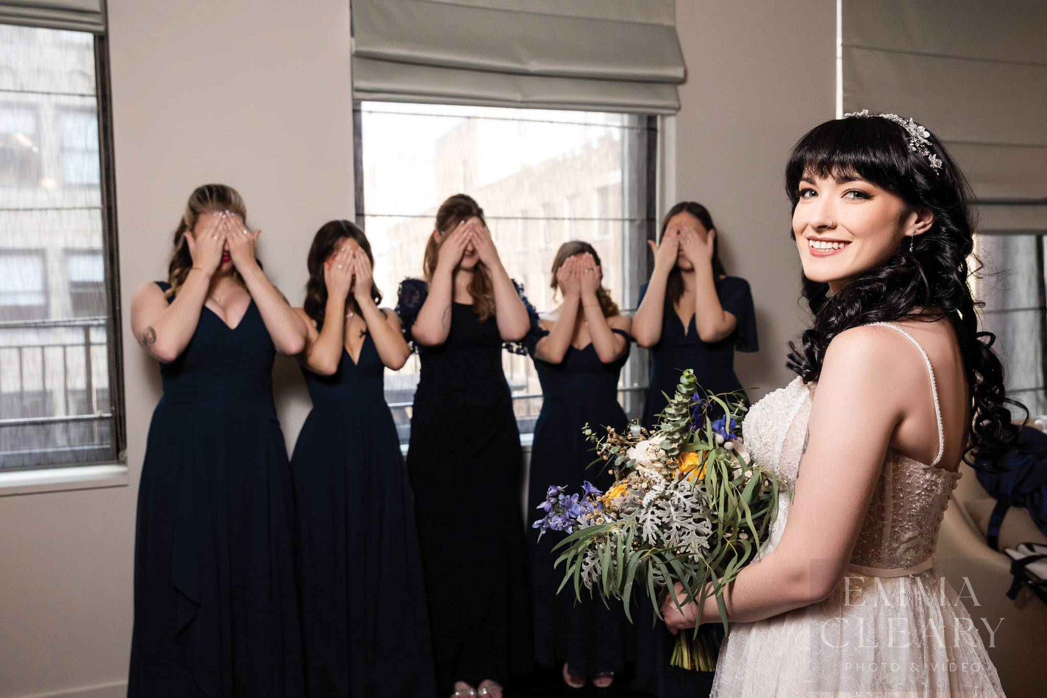 Bridesmaids waiting for the bride