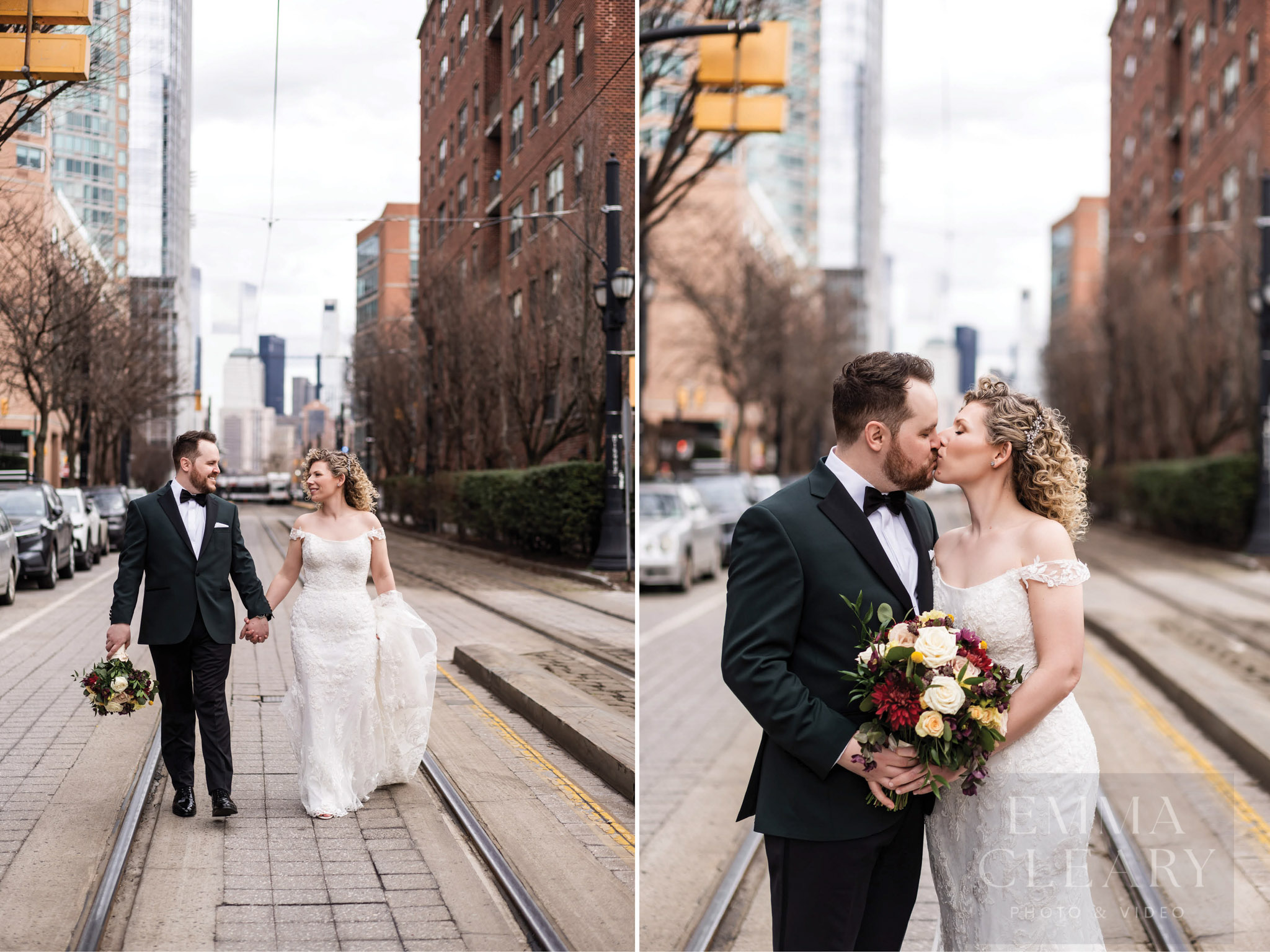 The kiss of the bride and groom