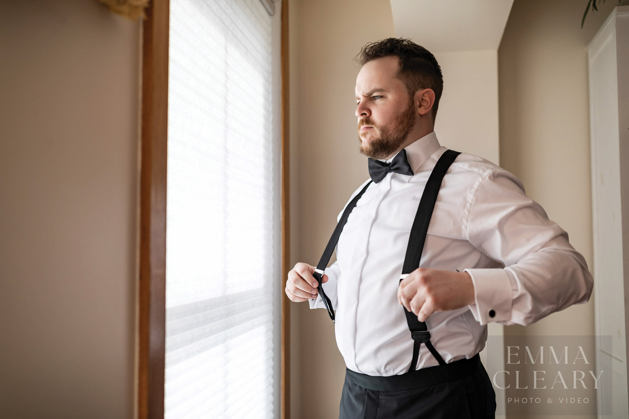 Groom's wedding morning portrait