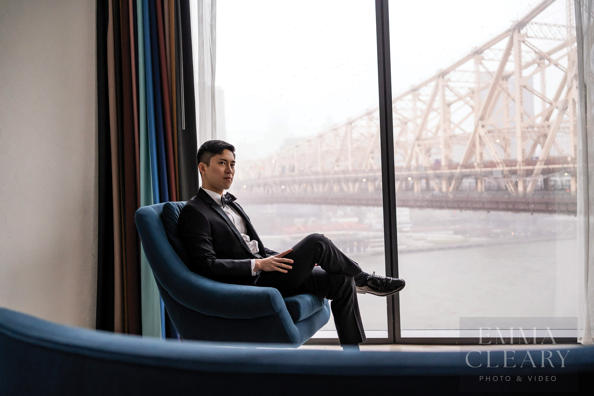 Groom's wedding morning portrait