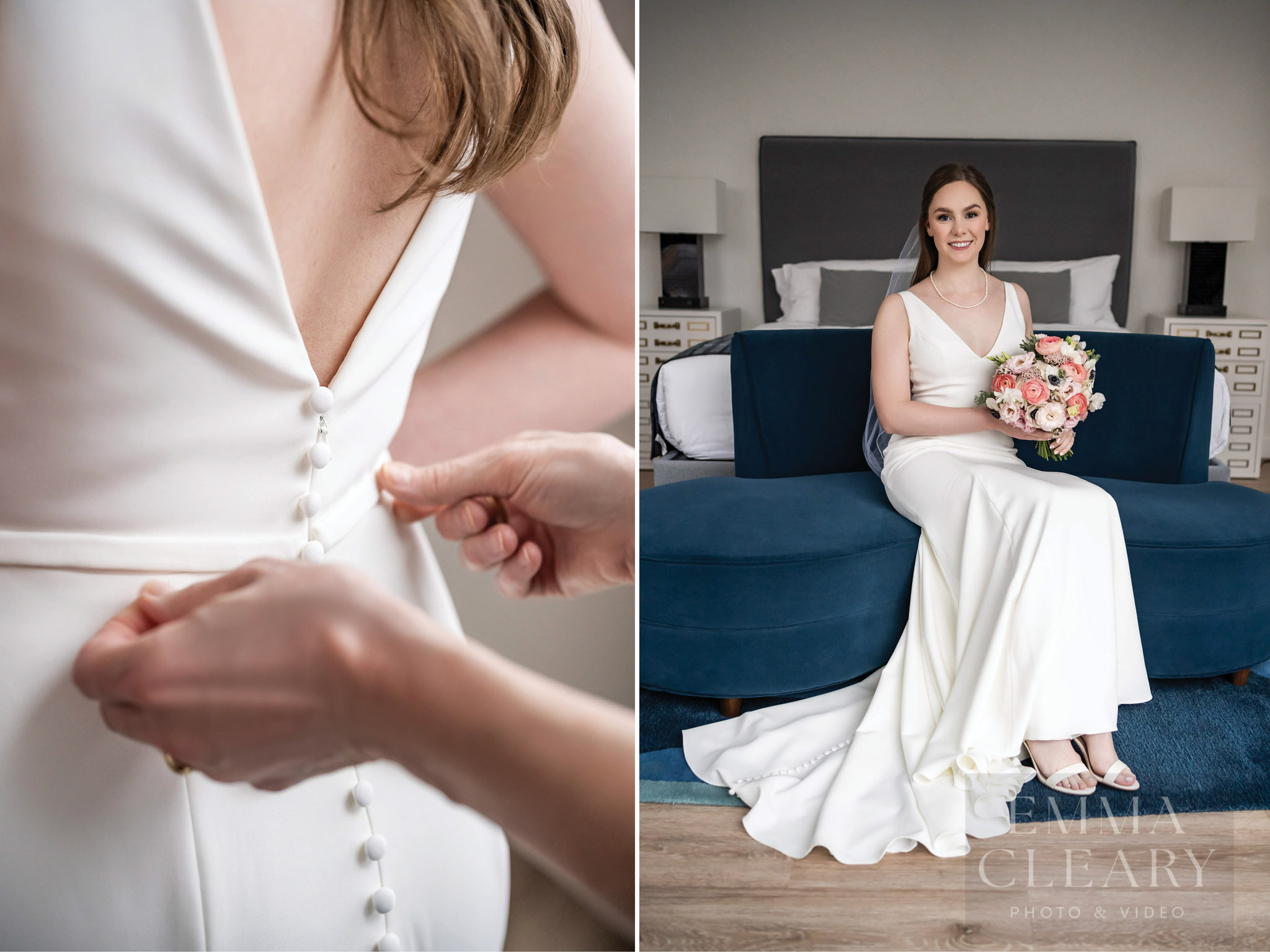 The bride and the wedding bouquet