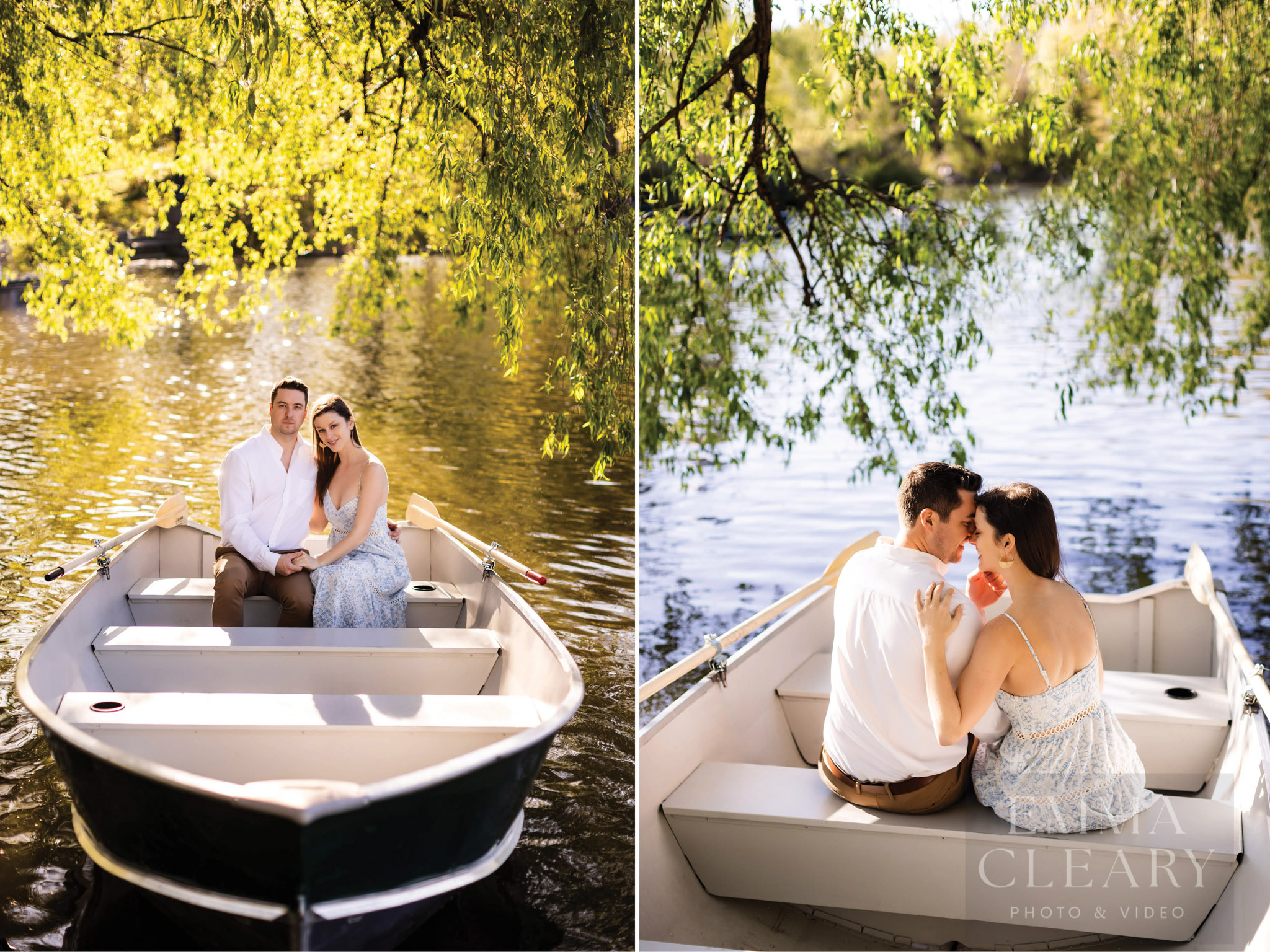 Portrait of a couple in a boat
