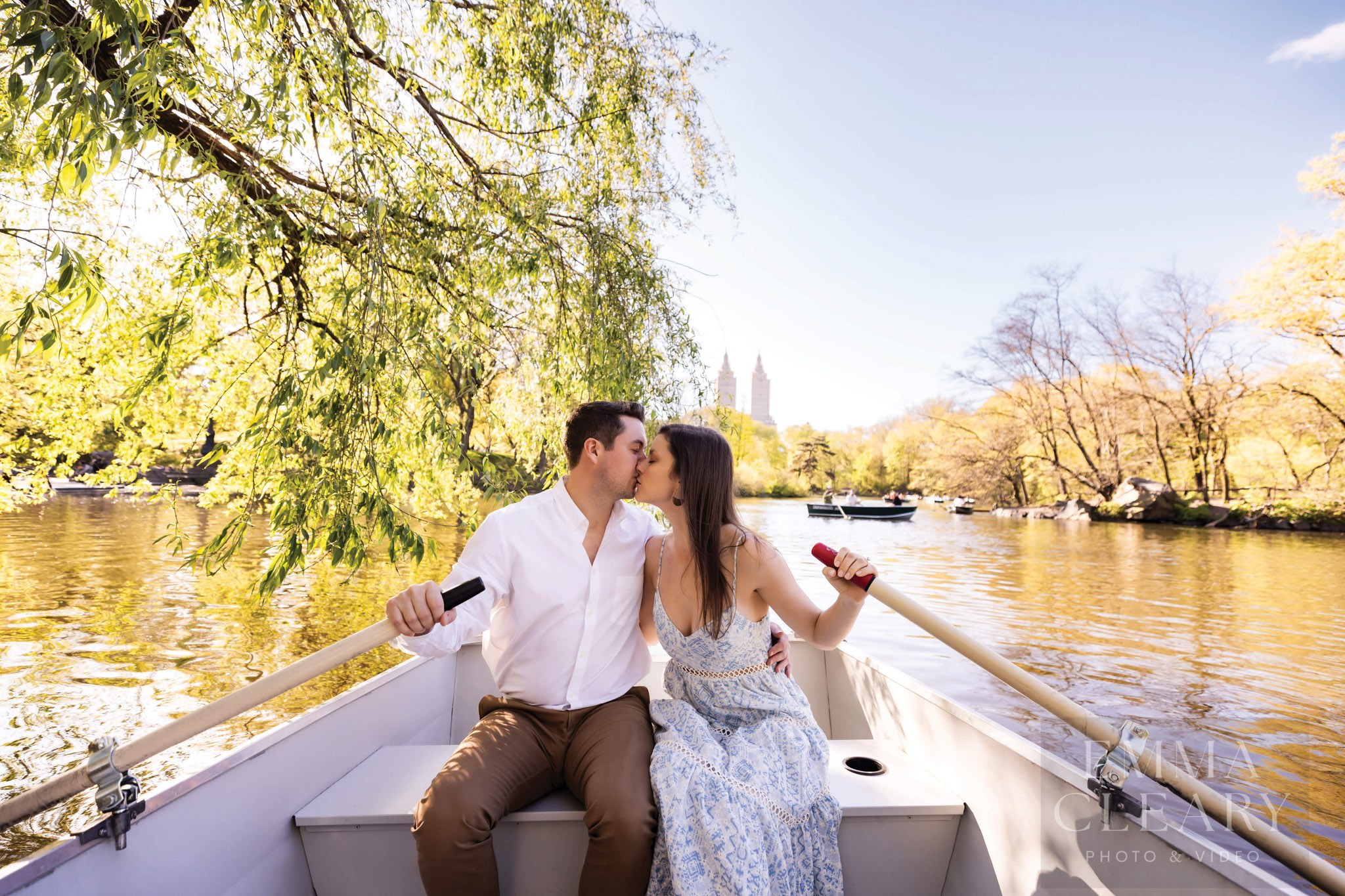 An engagement kiss