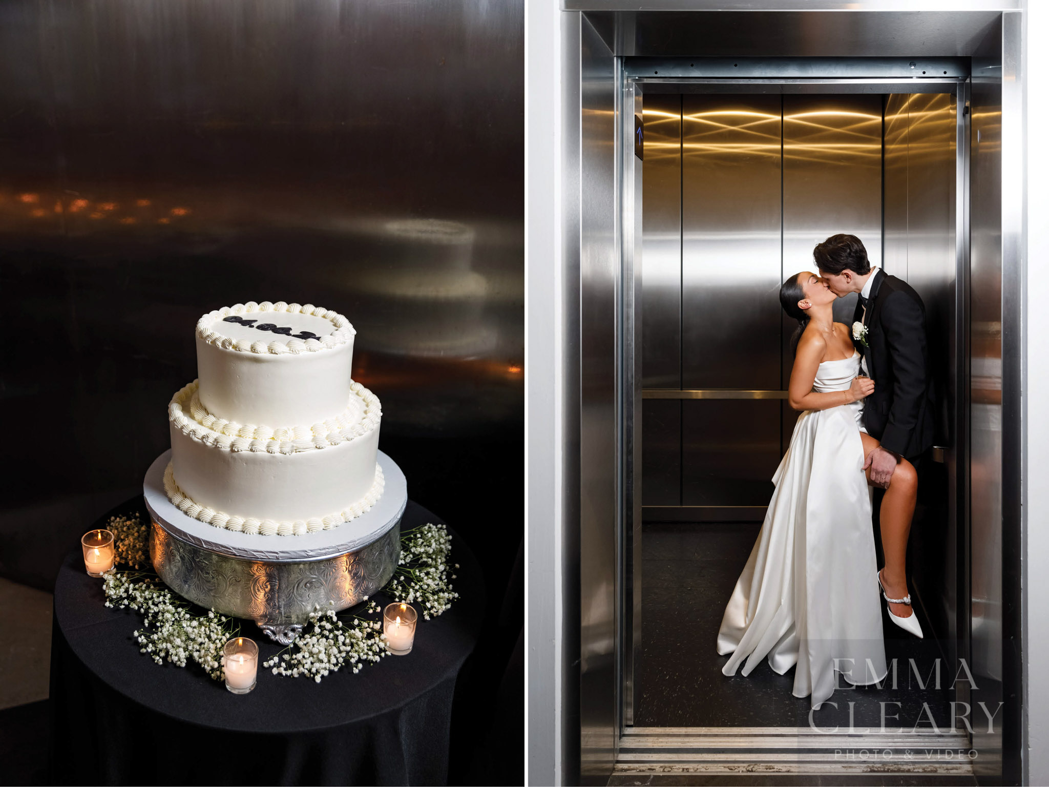 Wedding cake and couple