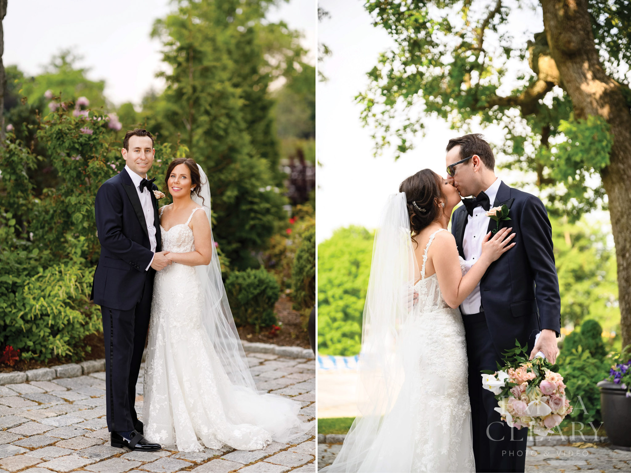 The kiss of the bride and groom
