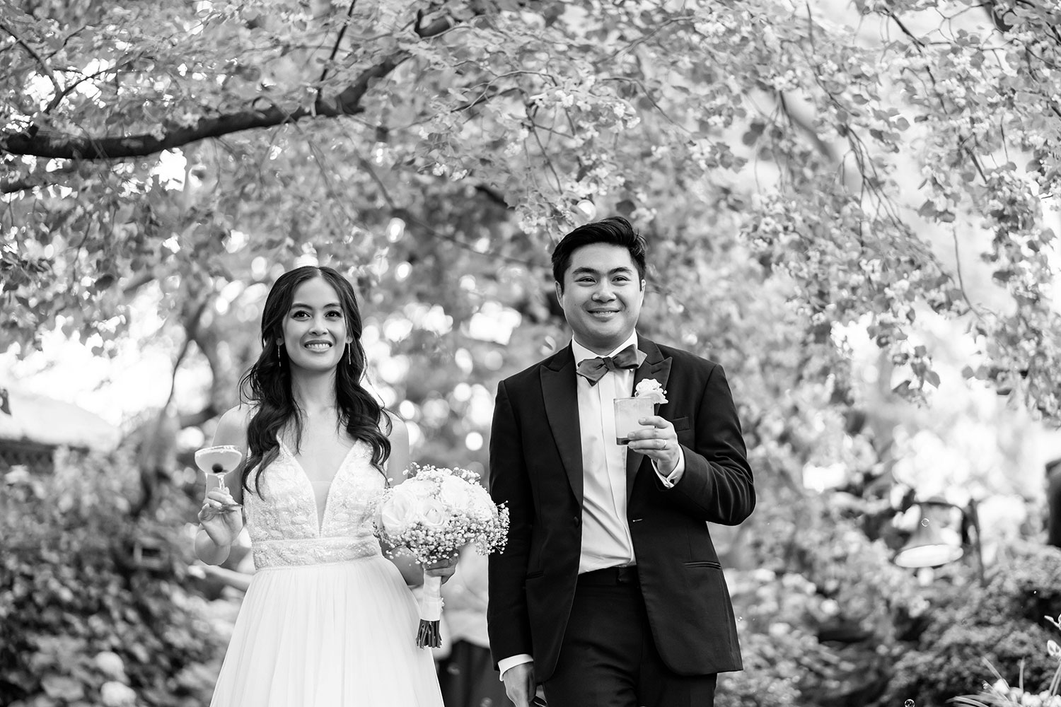 Black and white wedding photo