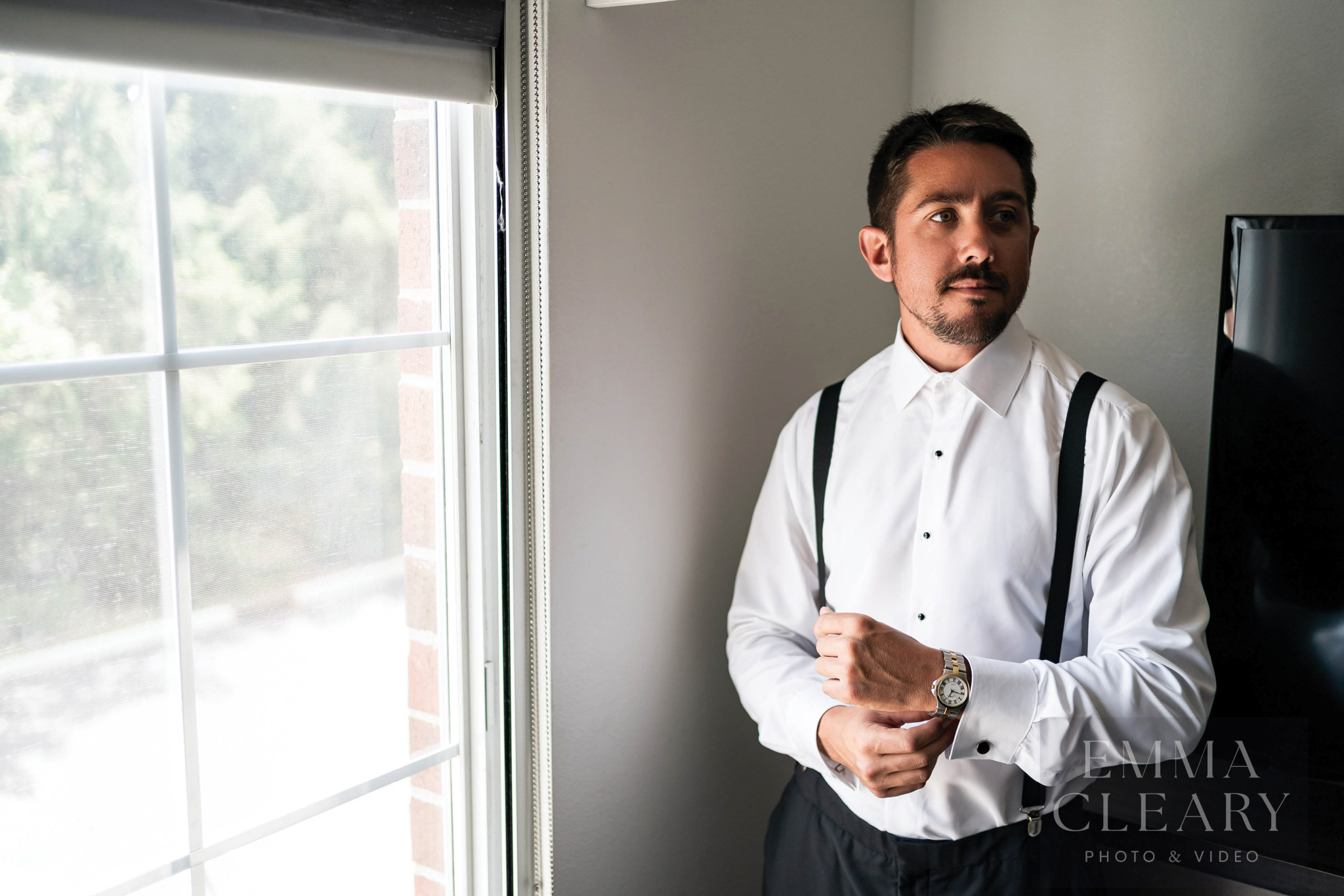Groom's wedding morning portrait