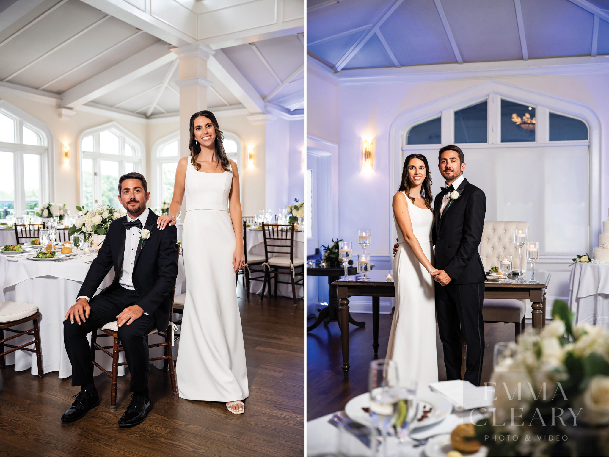 Portrait of a couple in a banquet hall