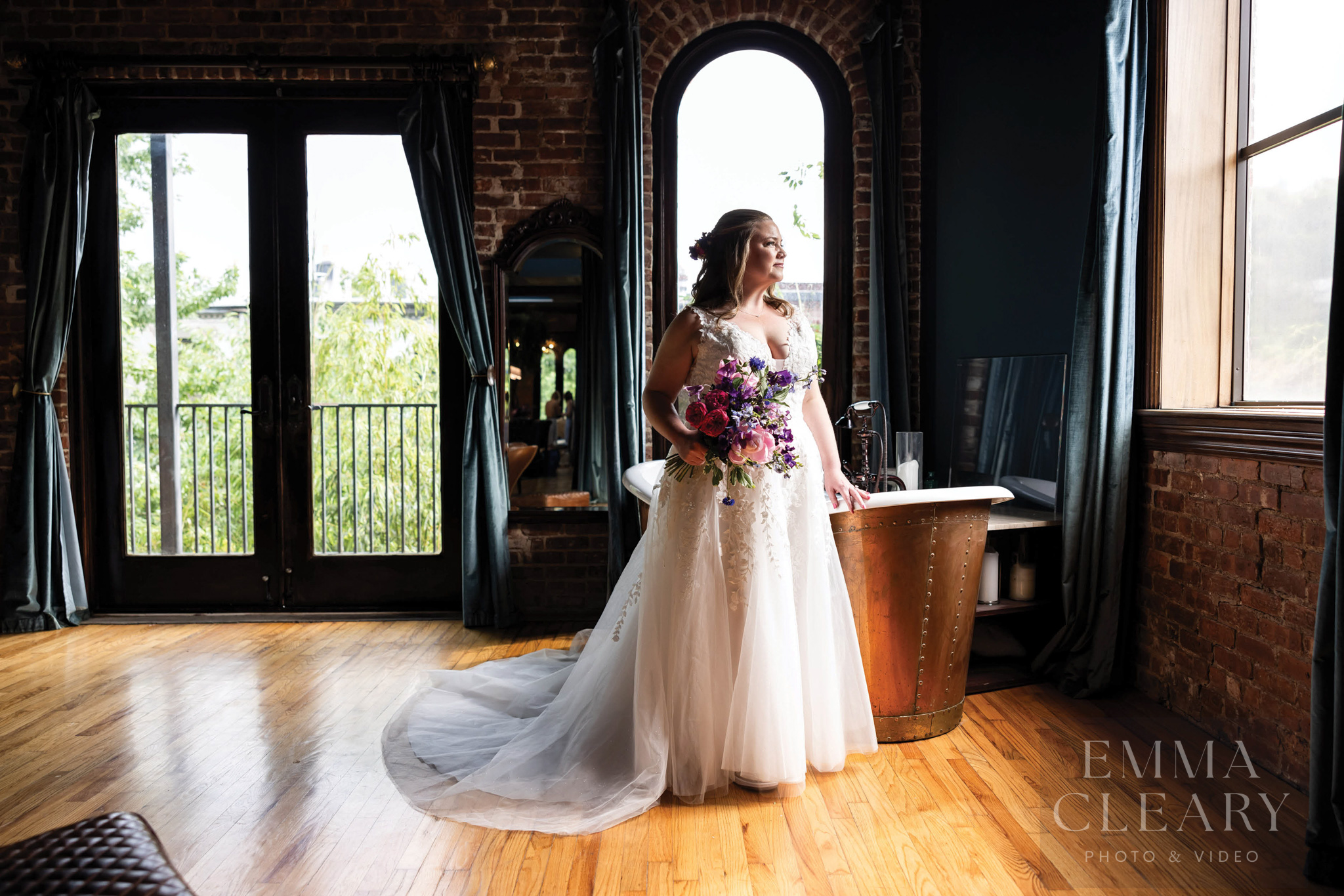 Morning portrait of the bride