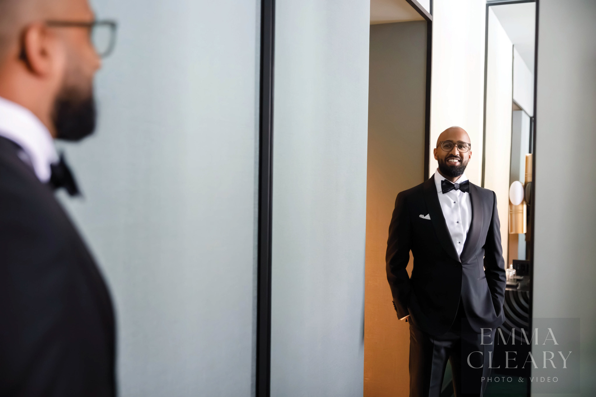 Groom's wedding morning portrait