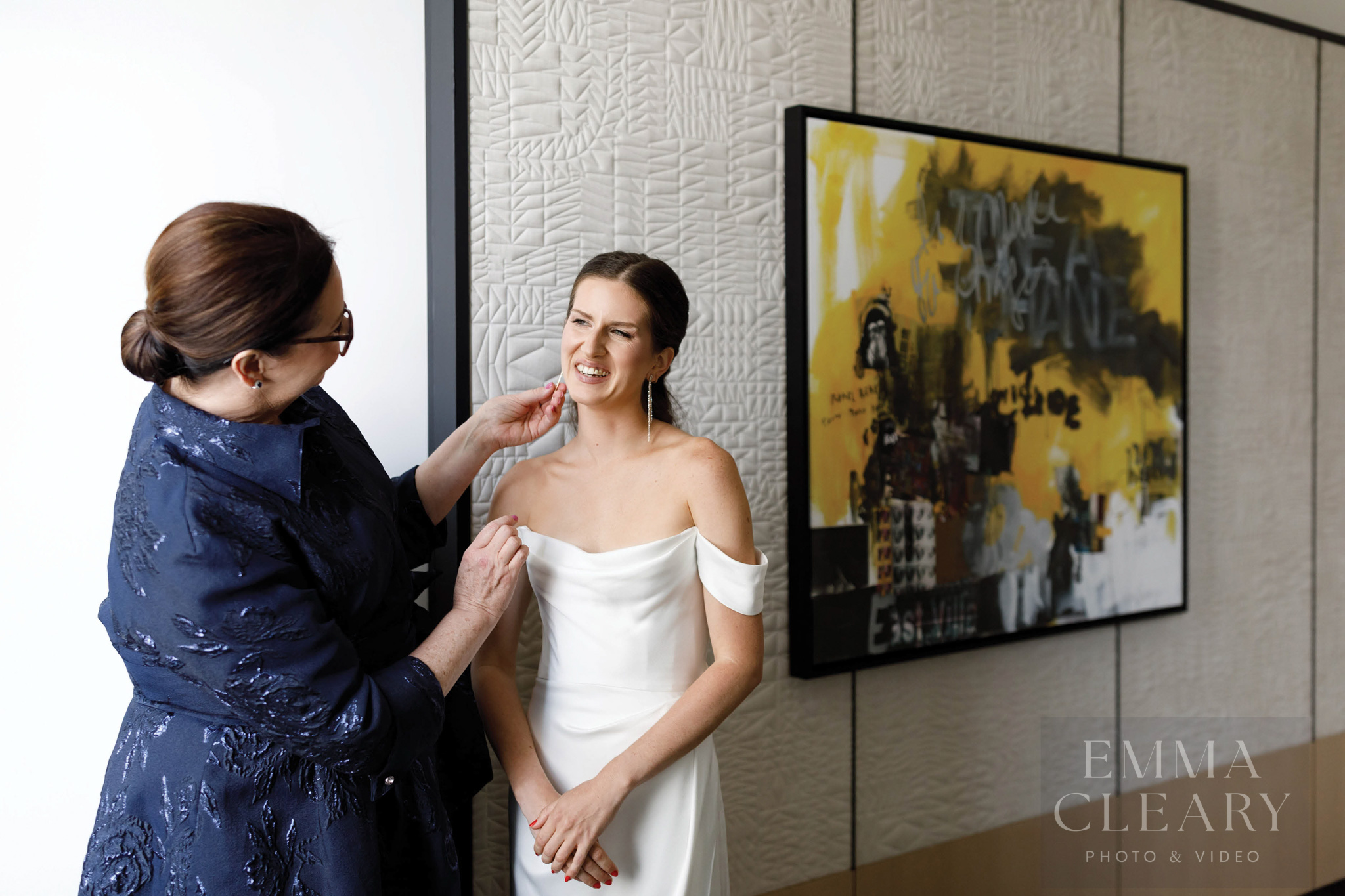 Bride and mom