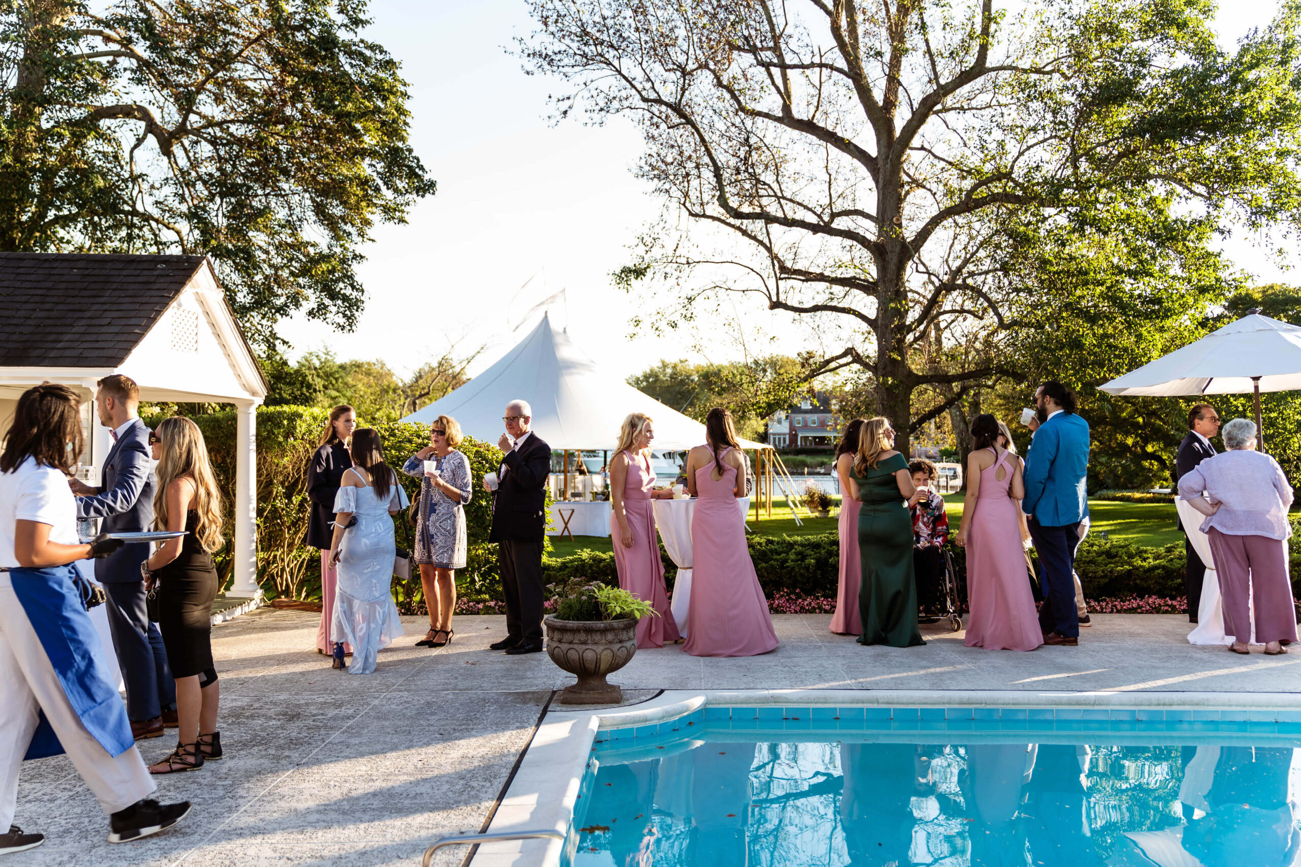 Poolside wedding