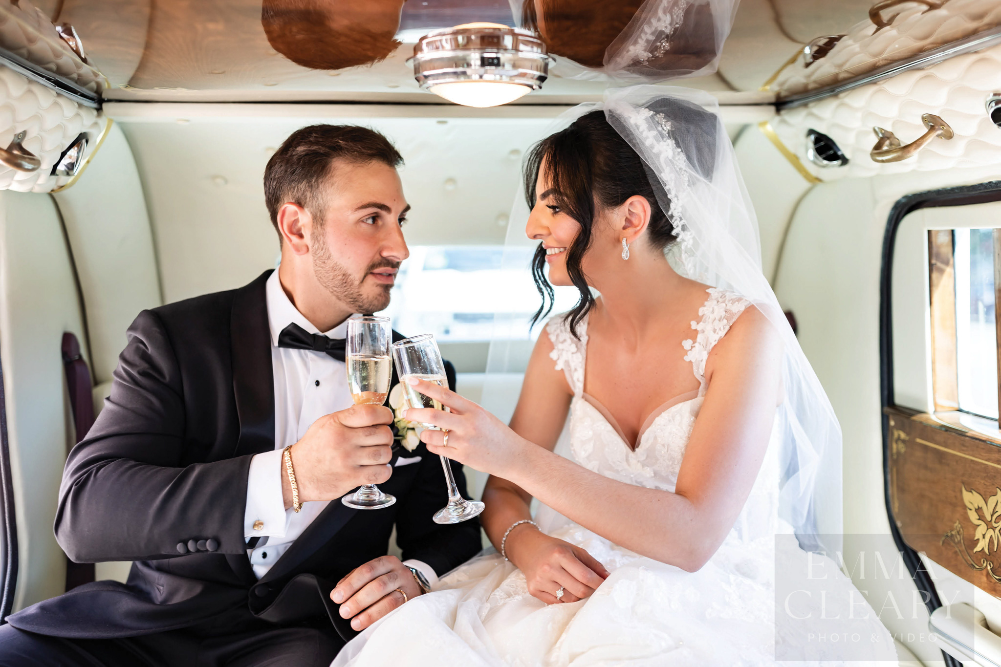 Portrait of a couple in a car