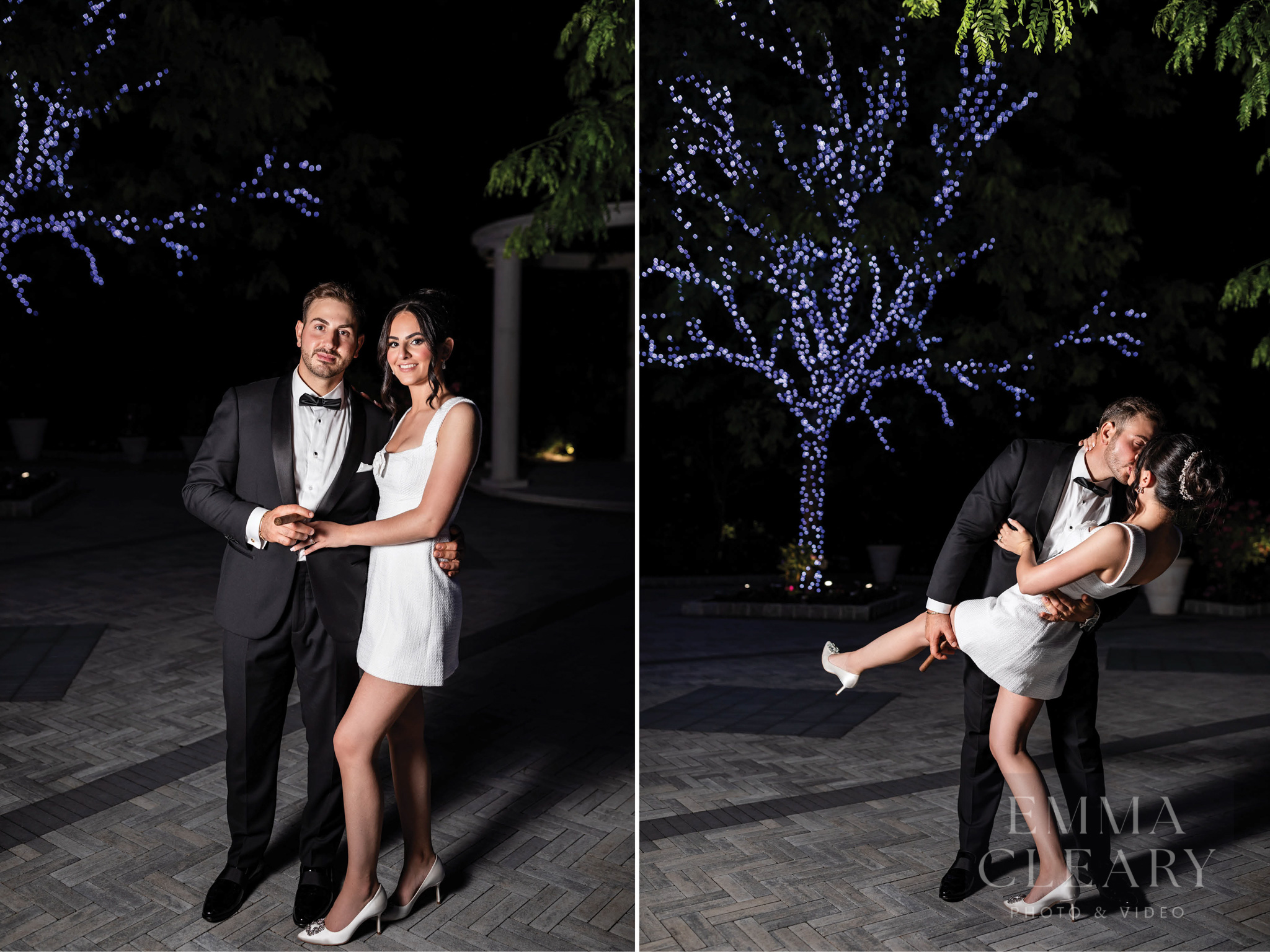 Night portrait of a couple