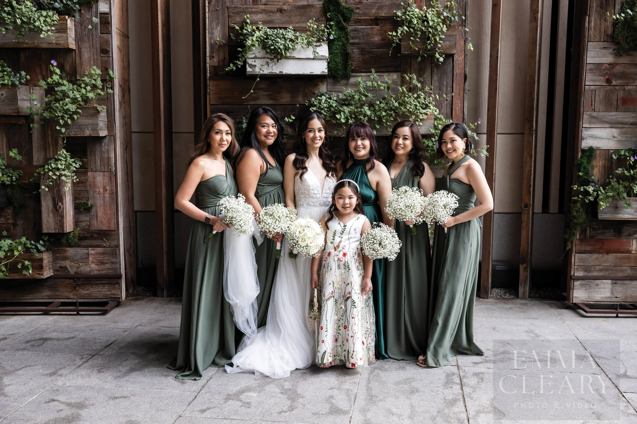 Bride and bridesmaids