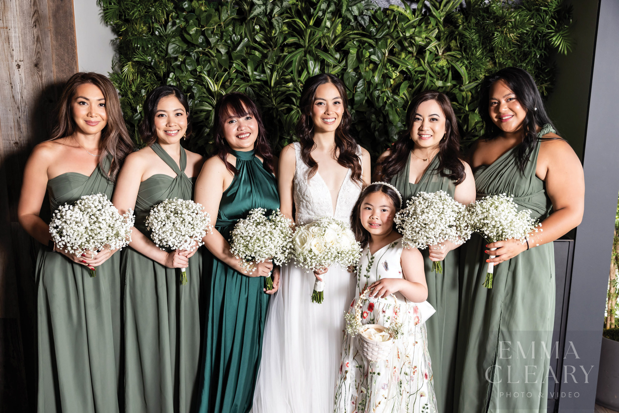 Bride and bridesmaids