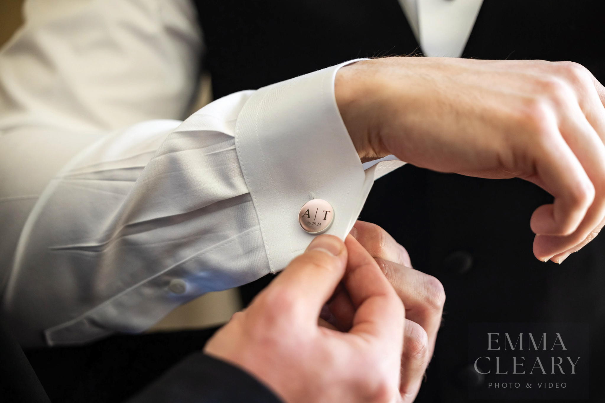 The groom's cufflinks