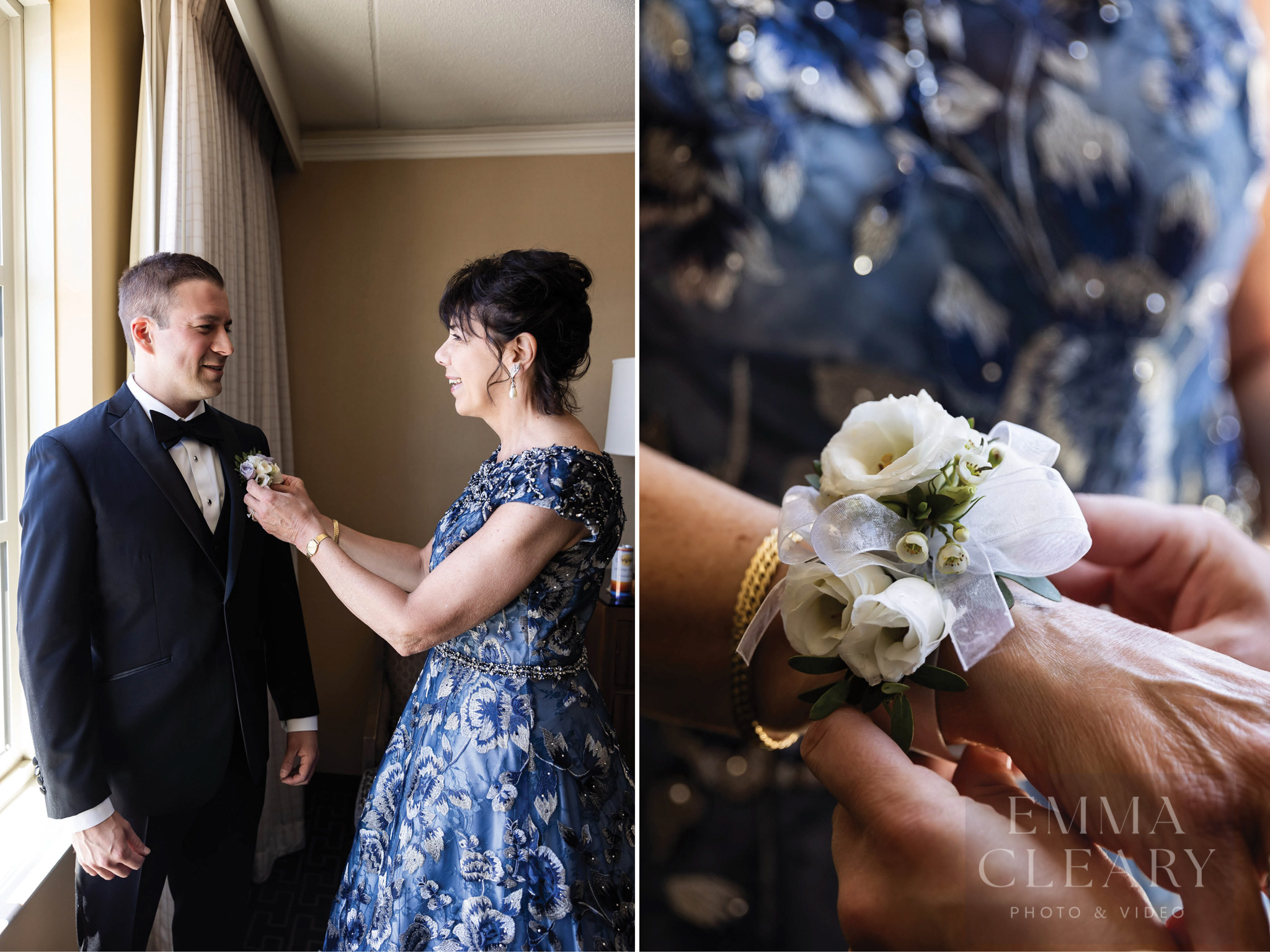 Mom helps the groom