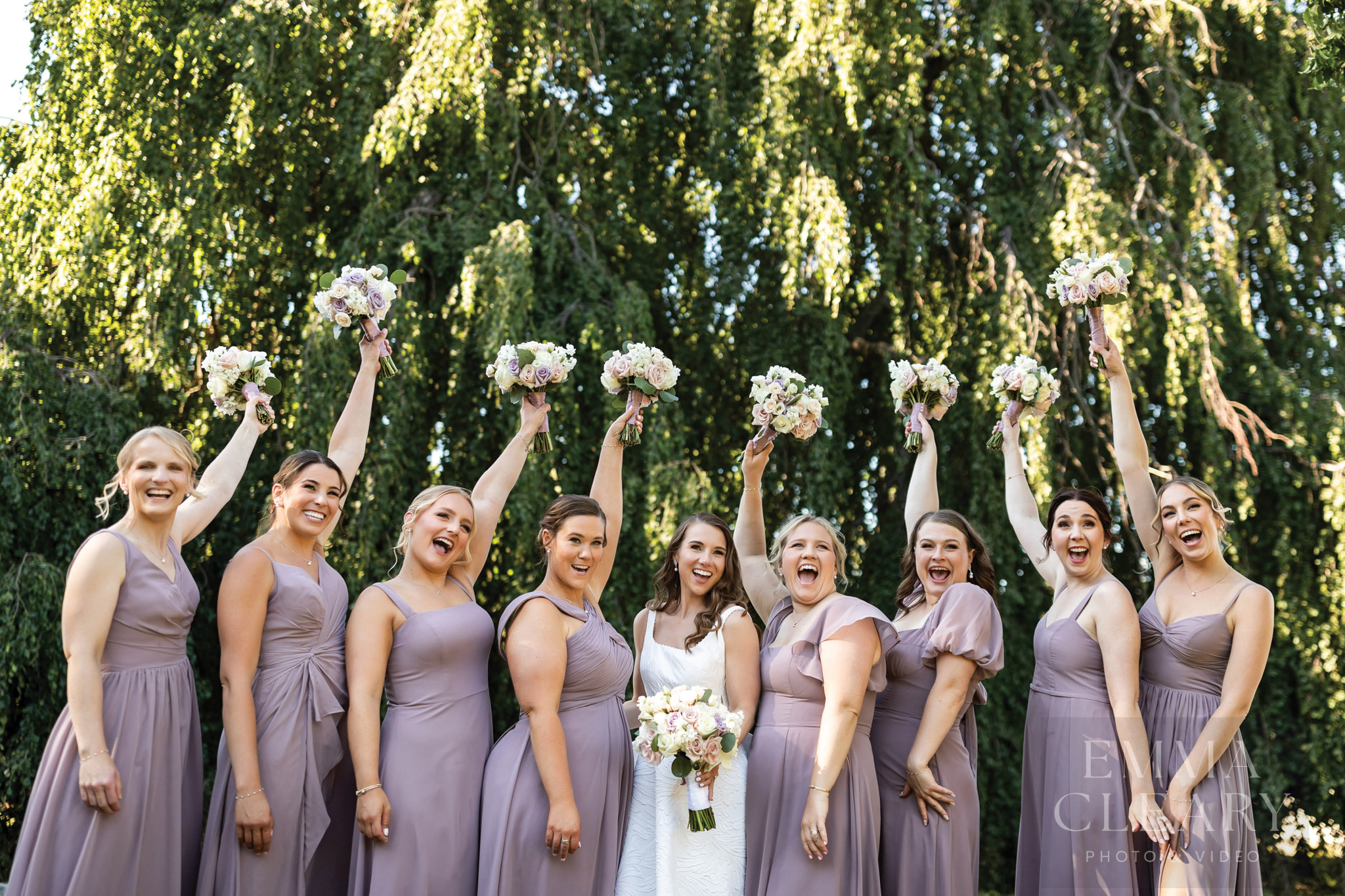 Bride and bridesmaids