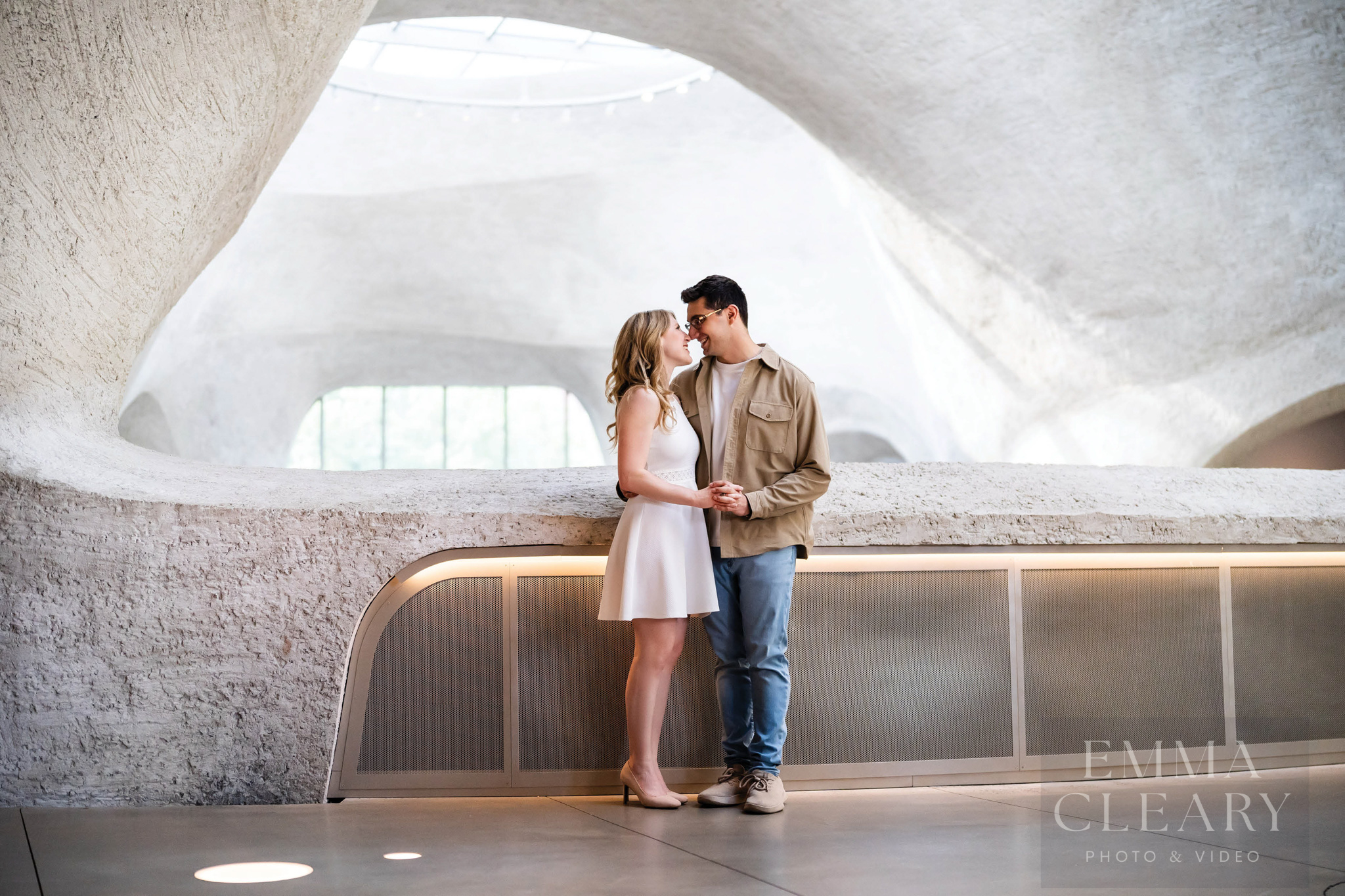 An engagement portrait of a couple