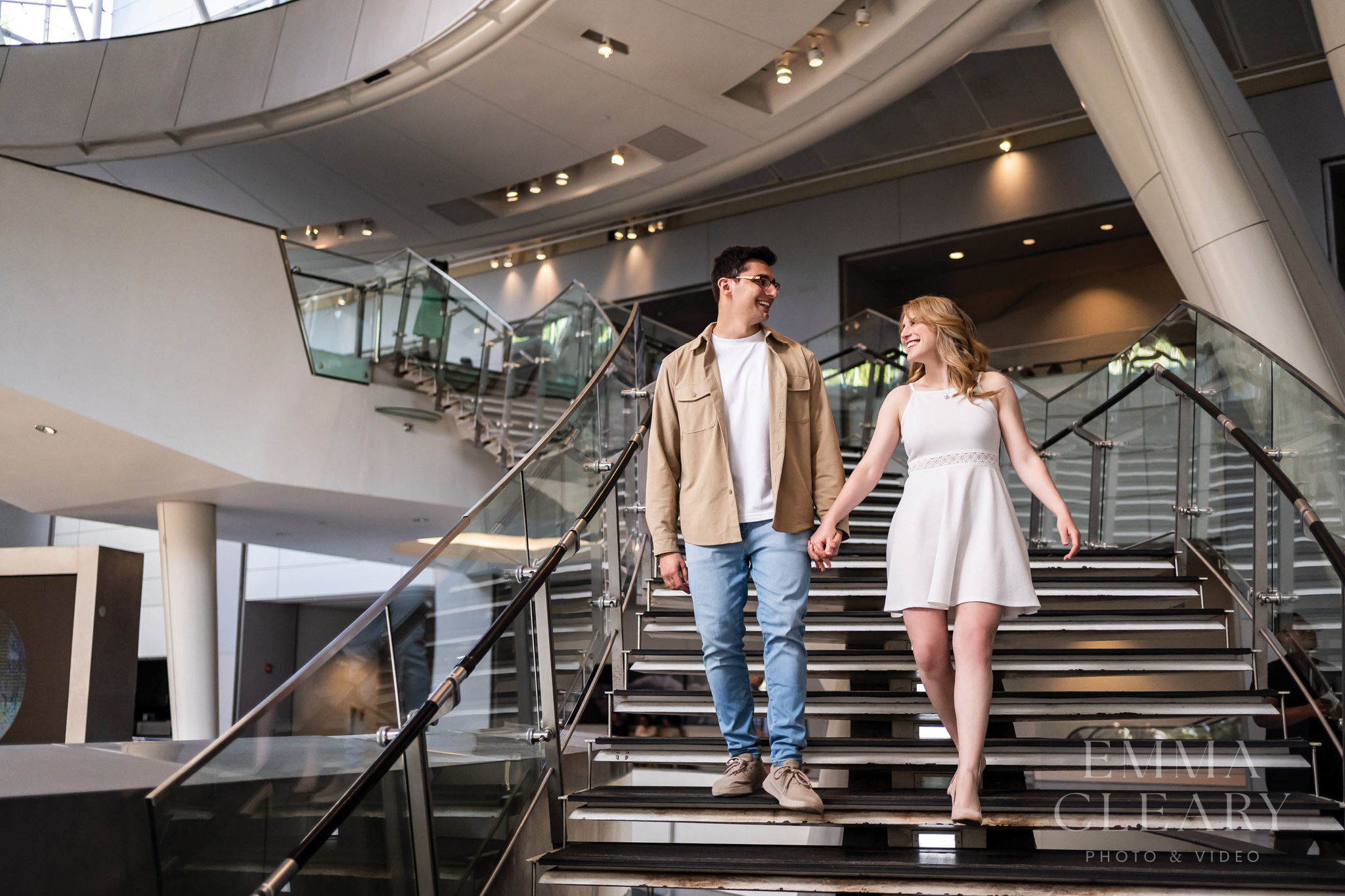 Photo of a couple on the stairs