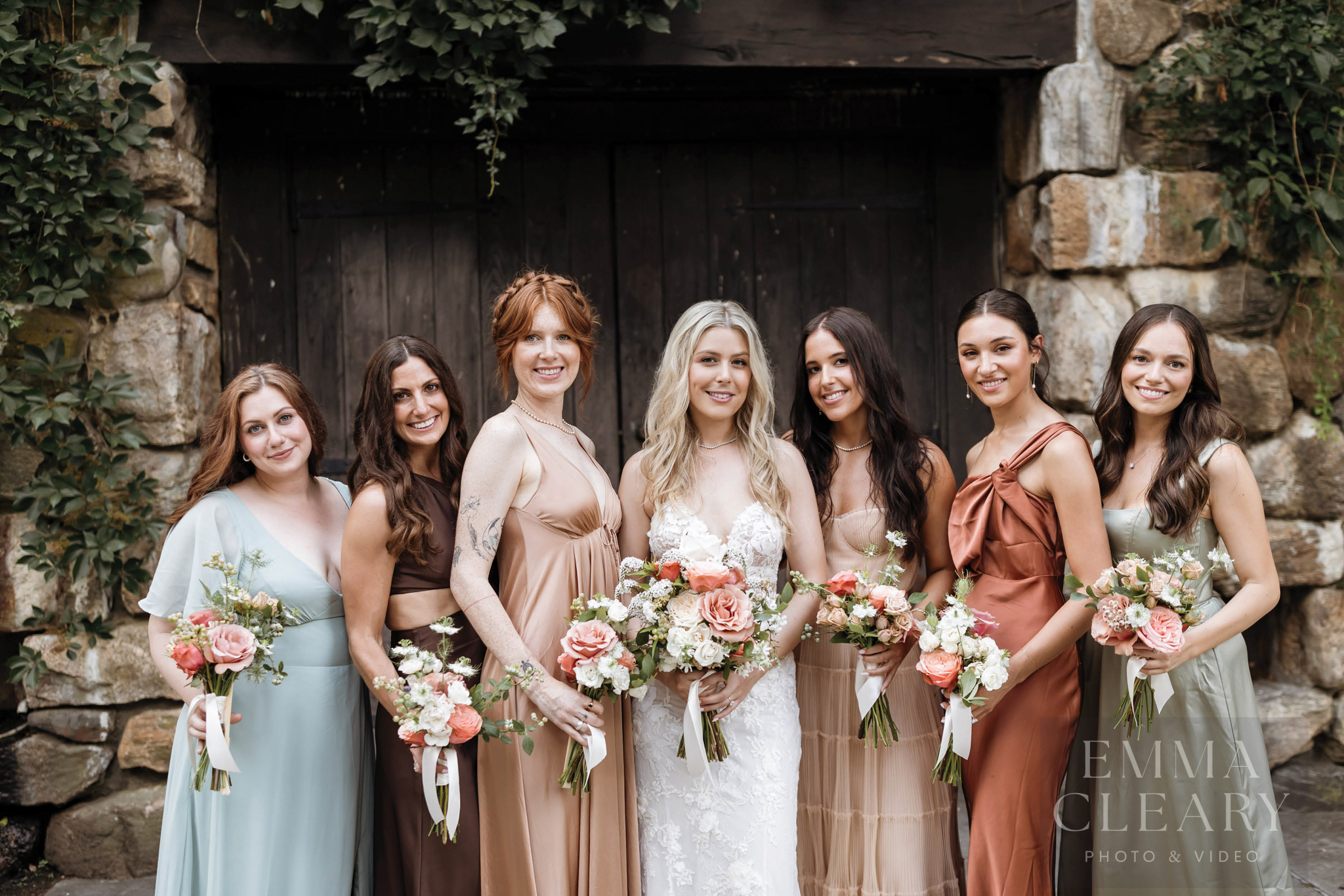 Bride and bridesmaids
