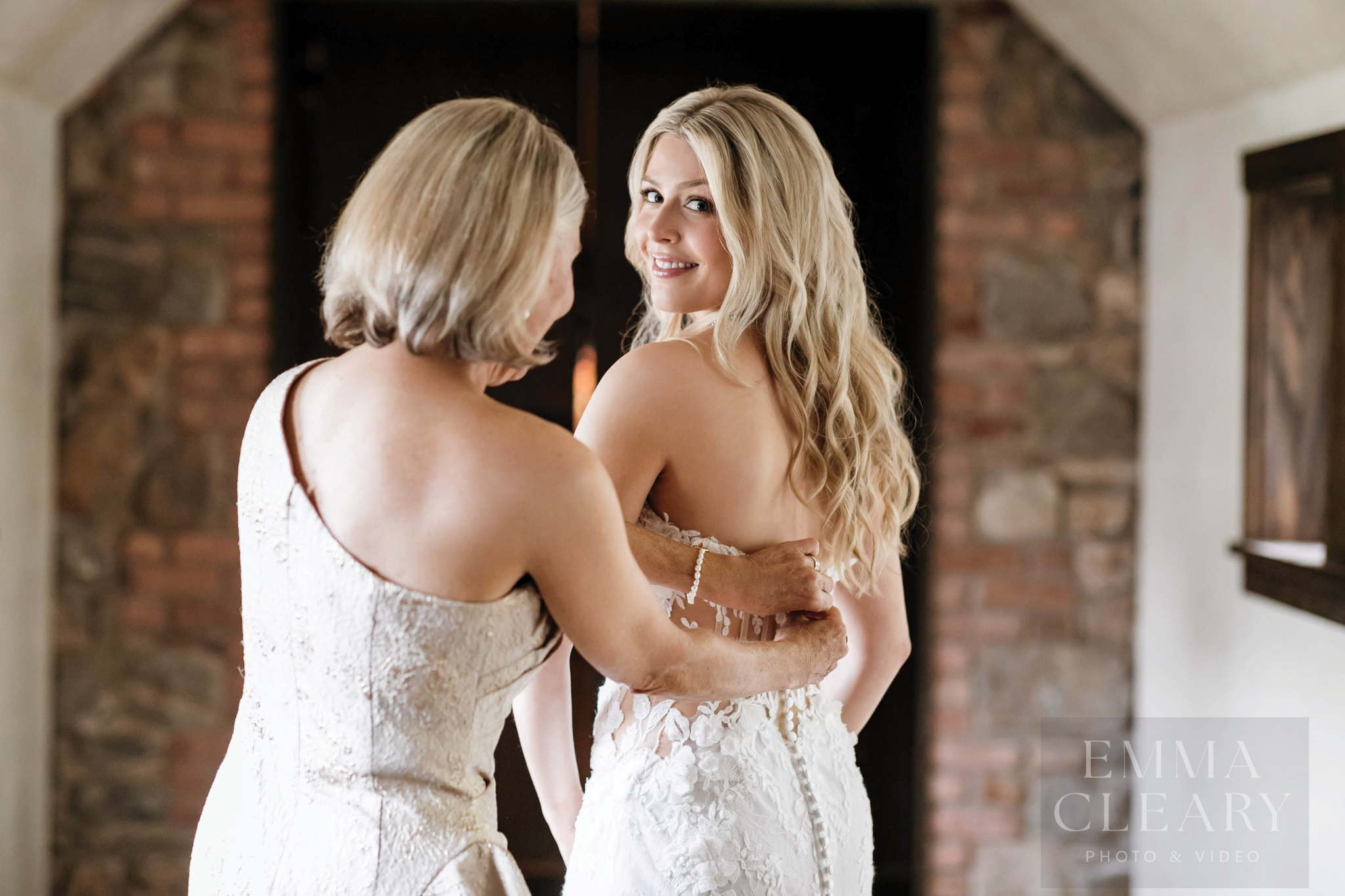 Mom helps the bride