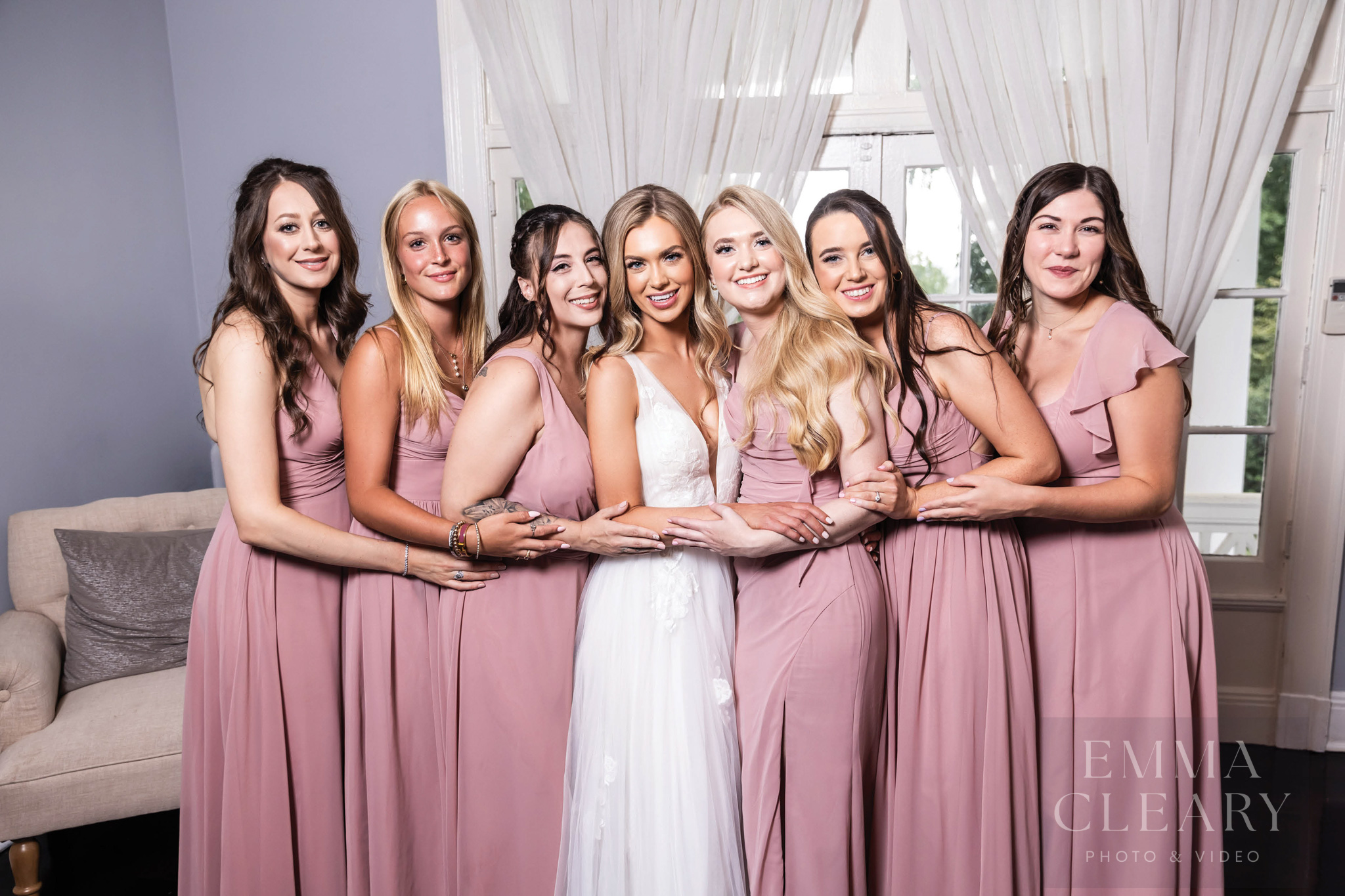 Bride and bridesmaids