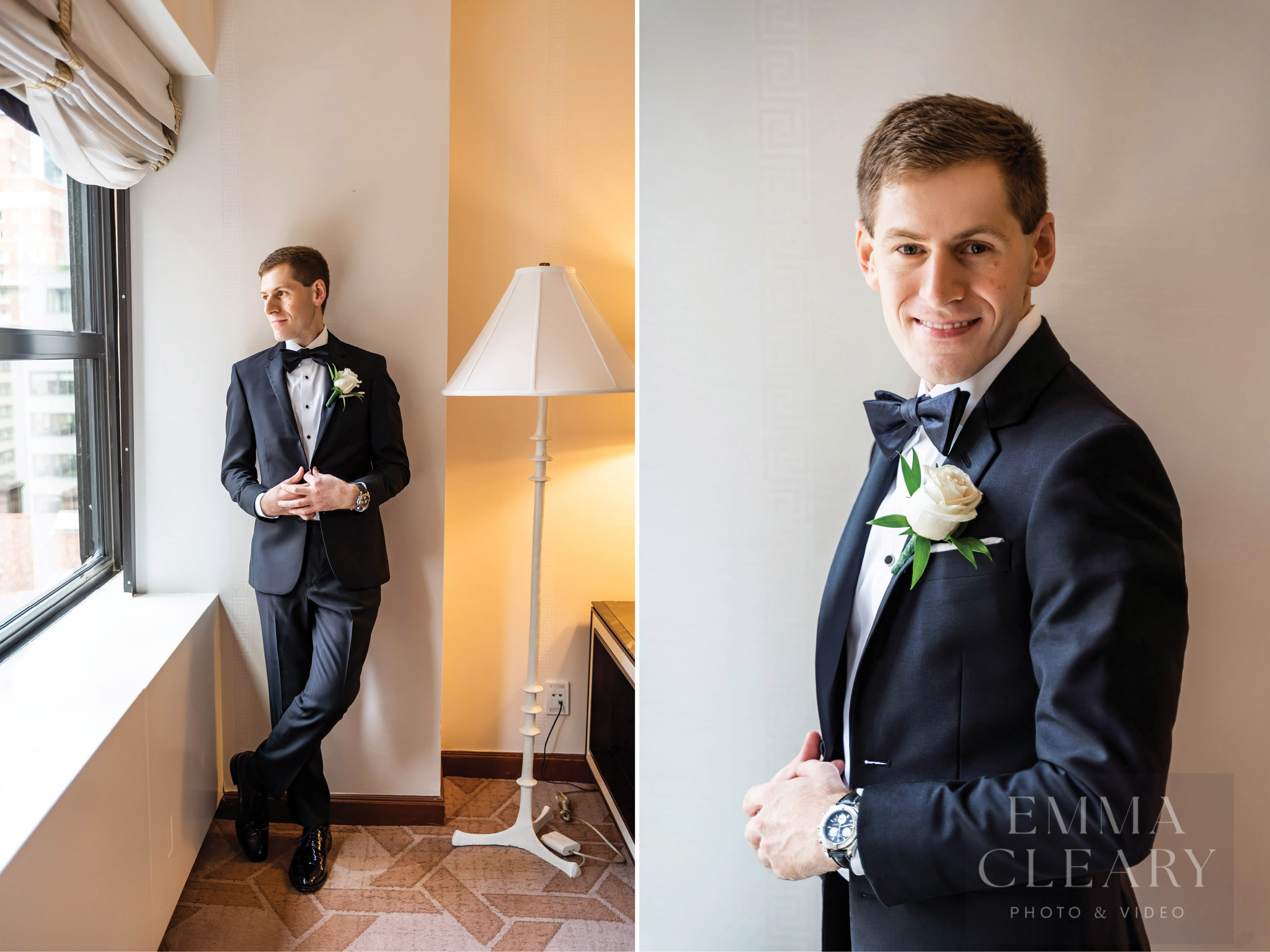 Groom's wedding morning portrait