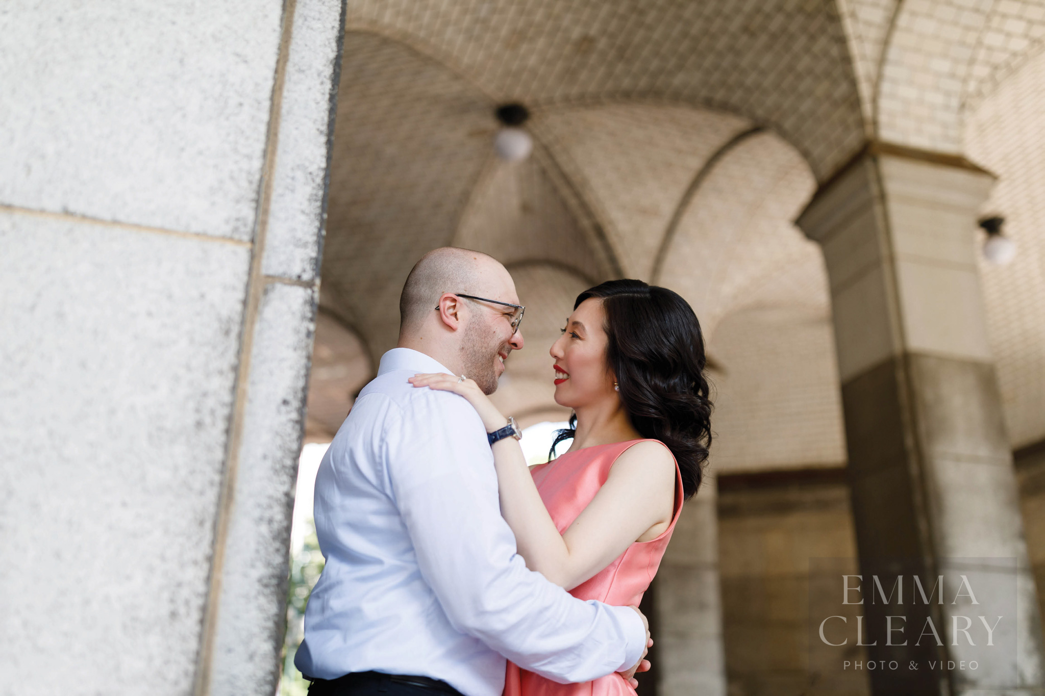 Wedding portrait of a couple at City Hall