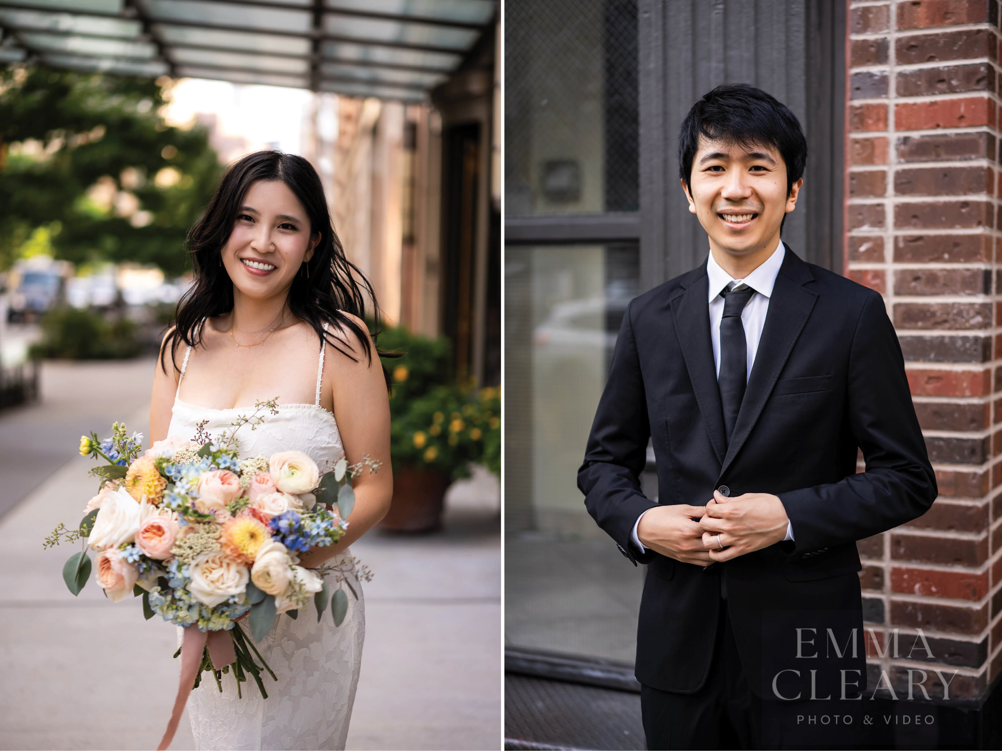 Portrait of the bride and groom
