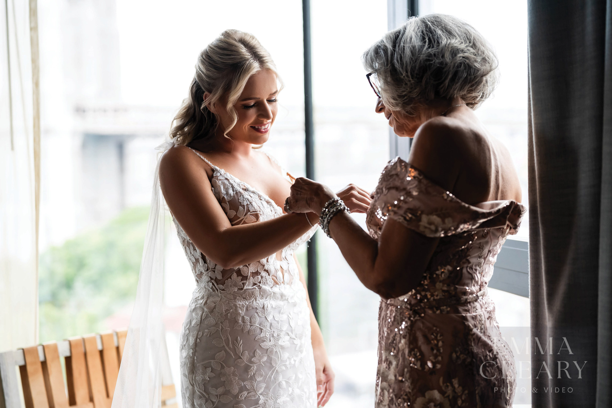 Bride and mom