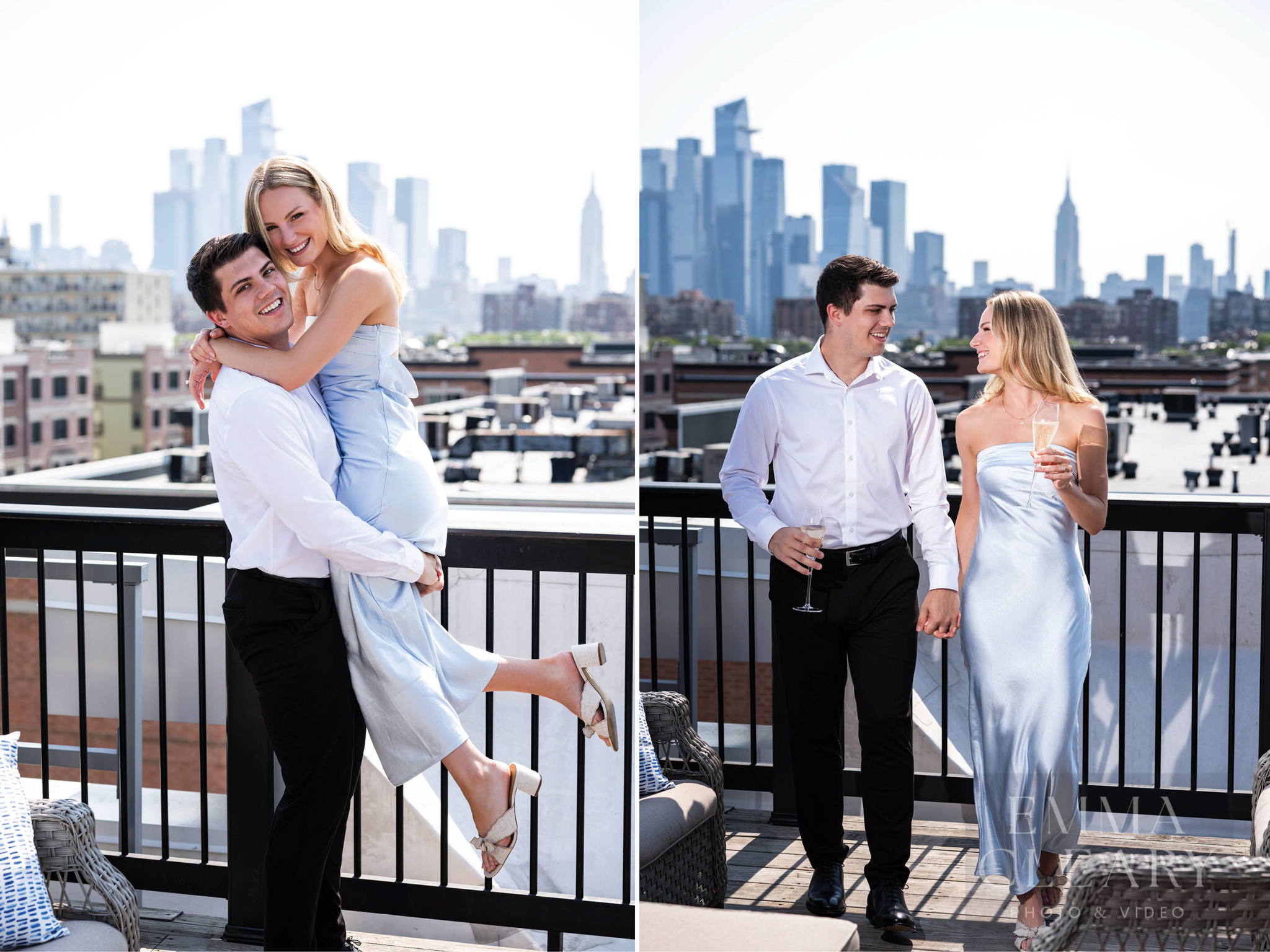 An engagement portrait of a couple