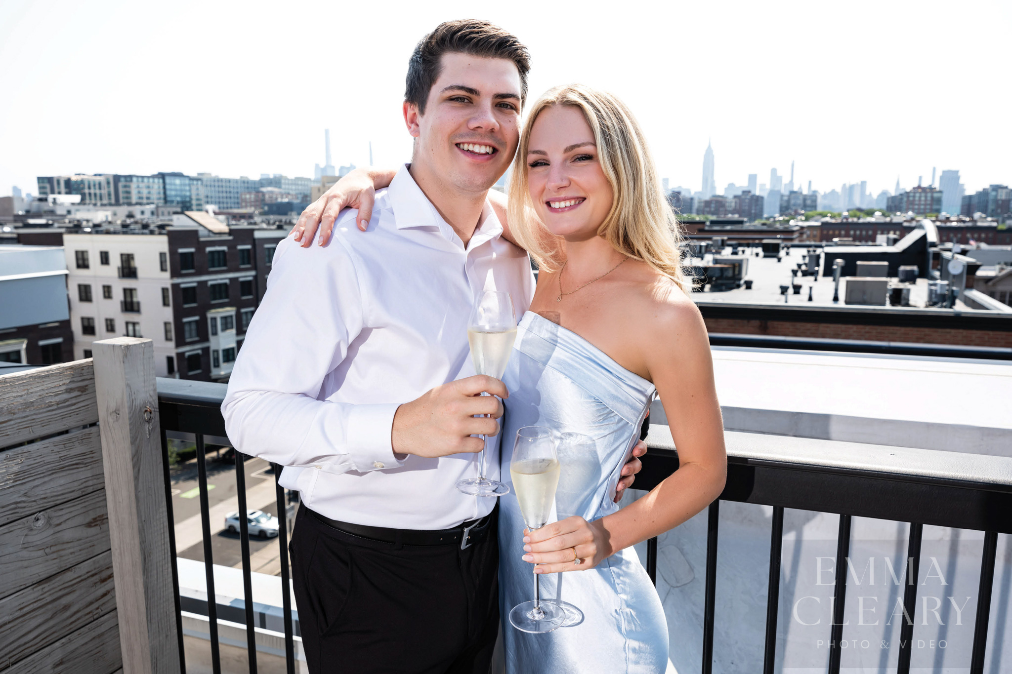 Portrait of a couple on a city view