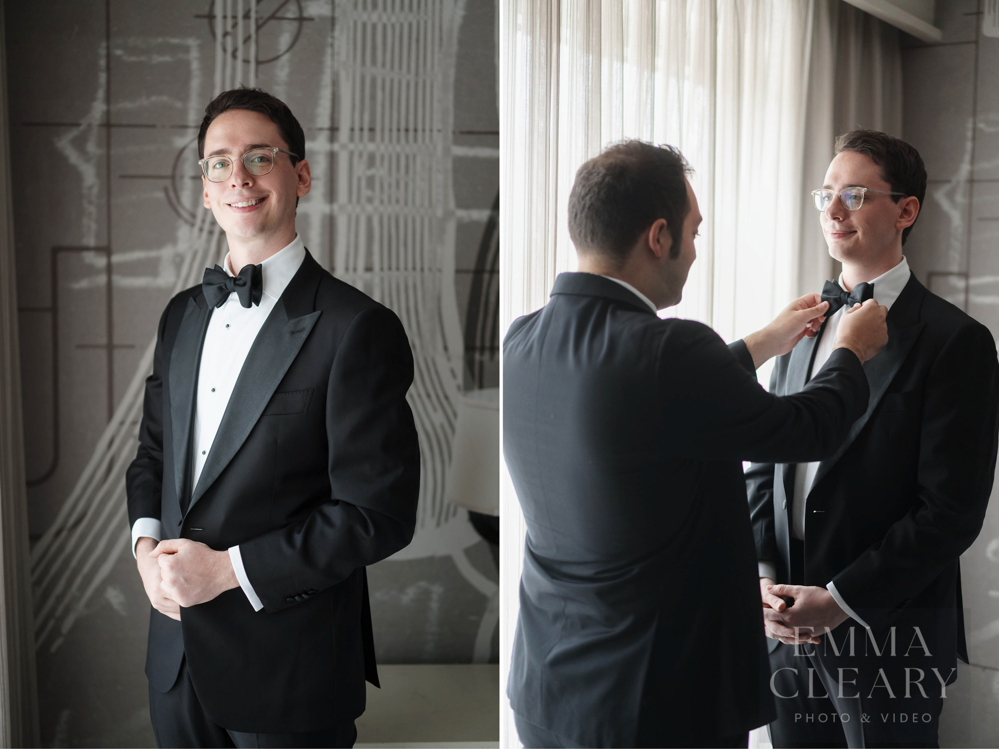 Best man helps the groom